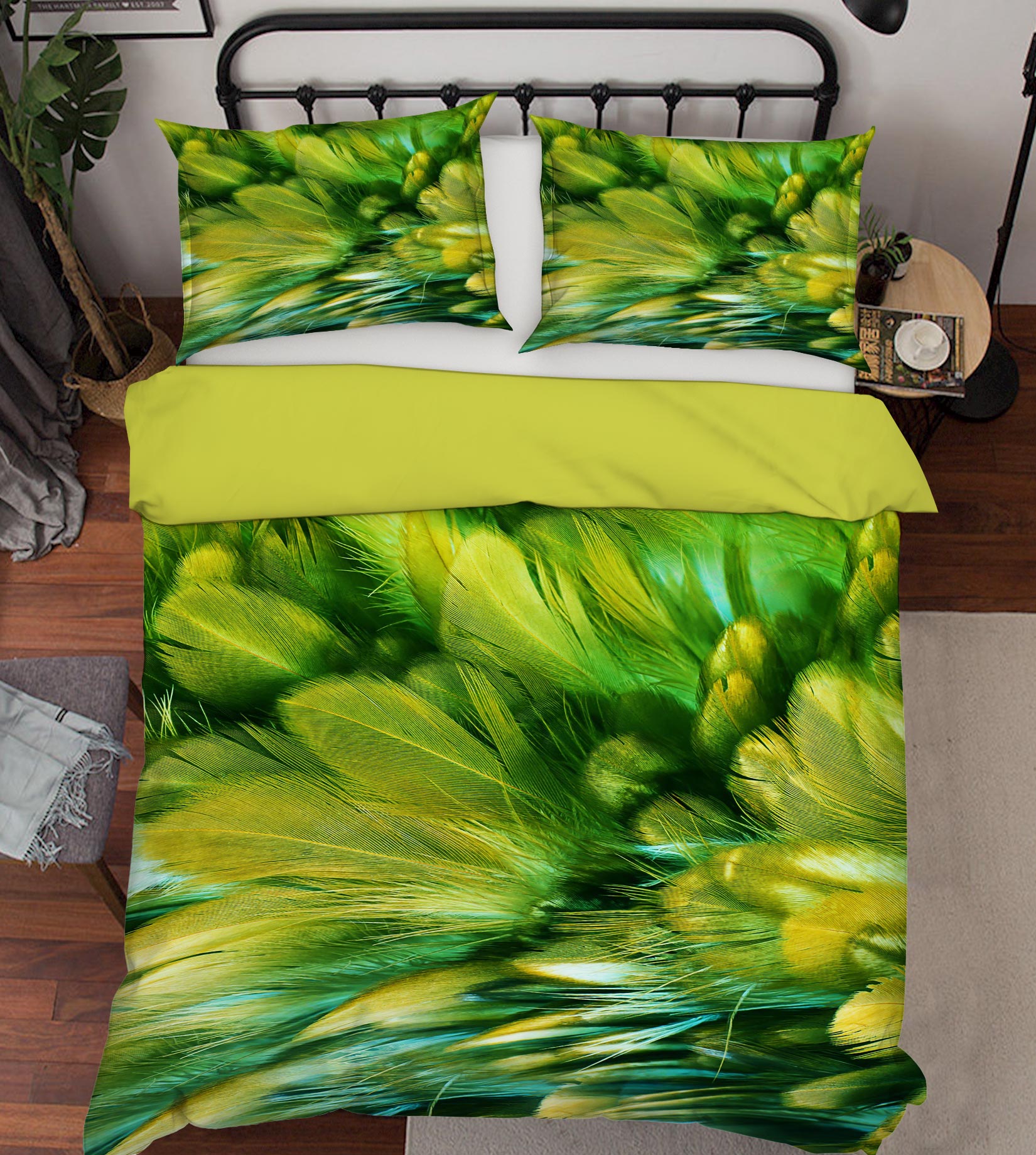 3D Feather 72013 Bed Pillowcases Quilt