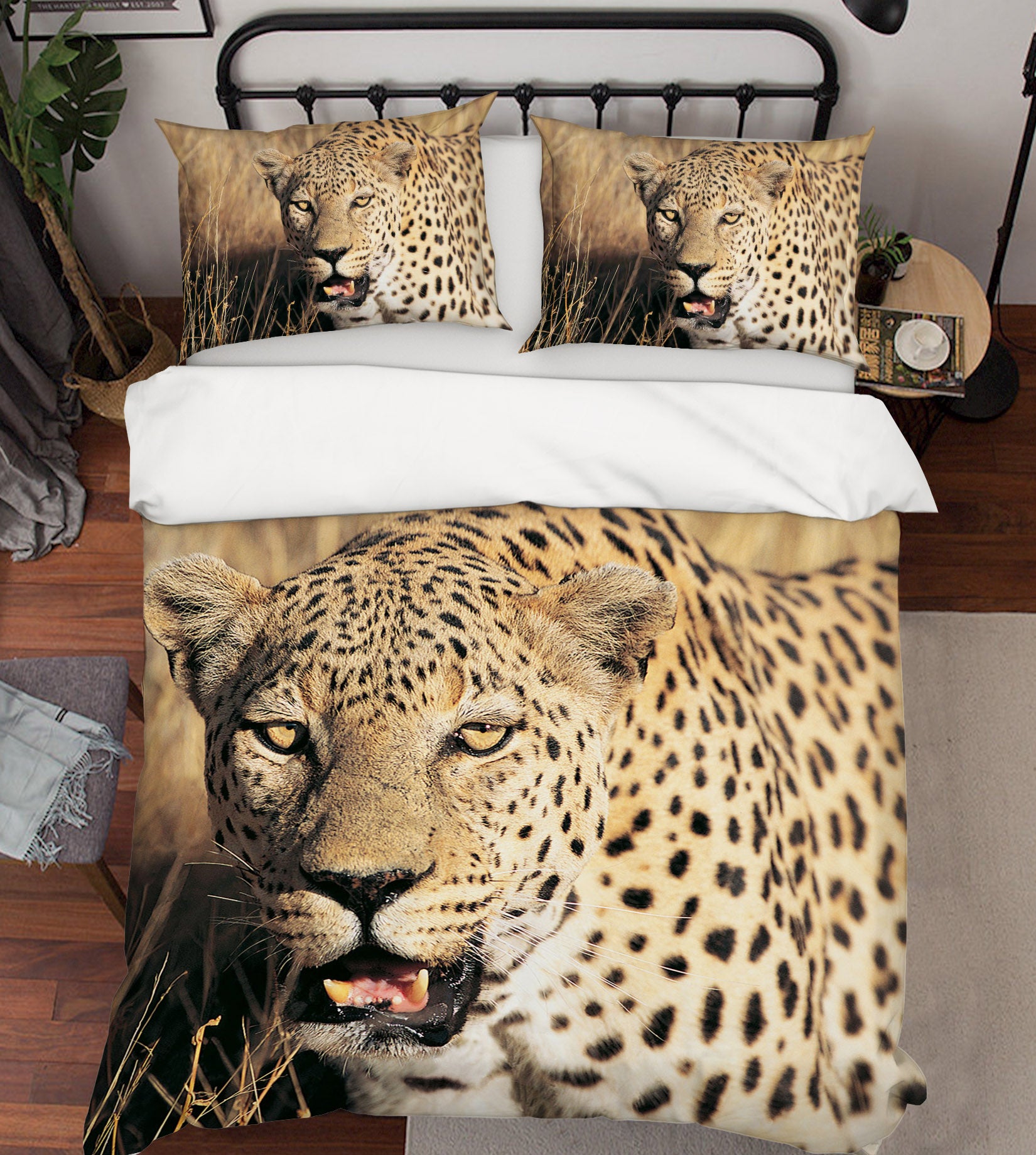 3D Mighty Leopard 002 Bed Pillowcases Quilt