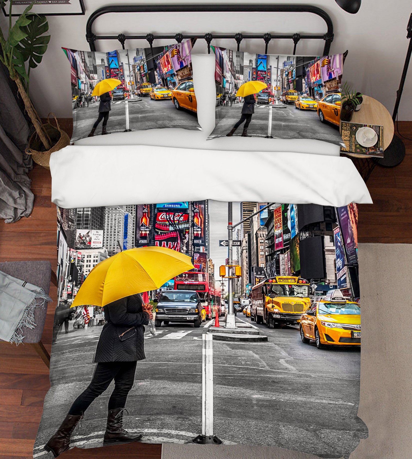 3D City Street Vehicle Pedestrian 85196 Assaf Frank Bedding Bed Pillowcases Quilt