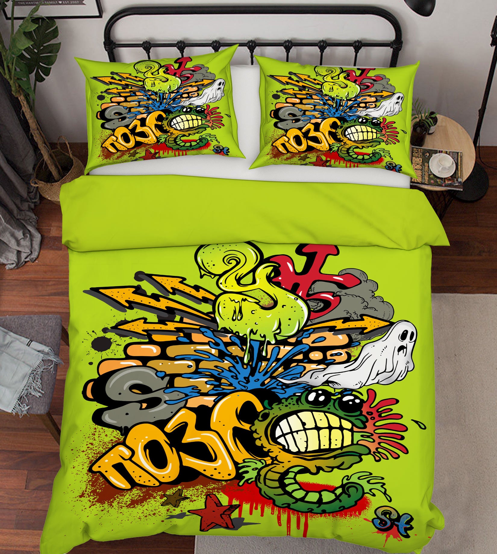 3D Graffiti 67059 Bed Pillowcases Quilt