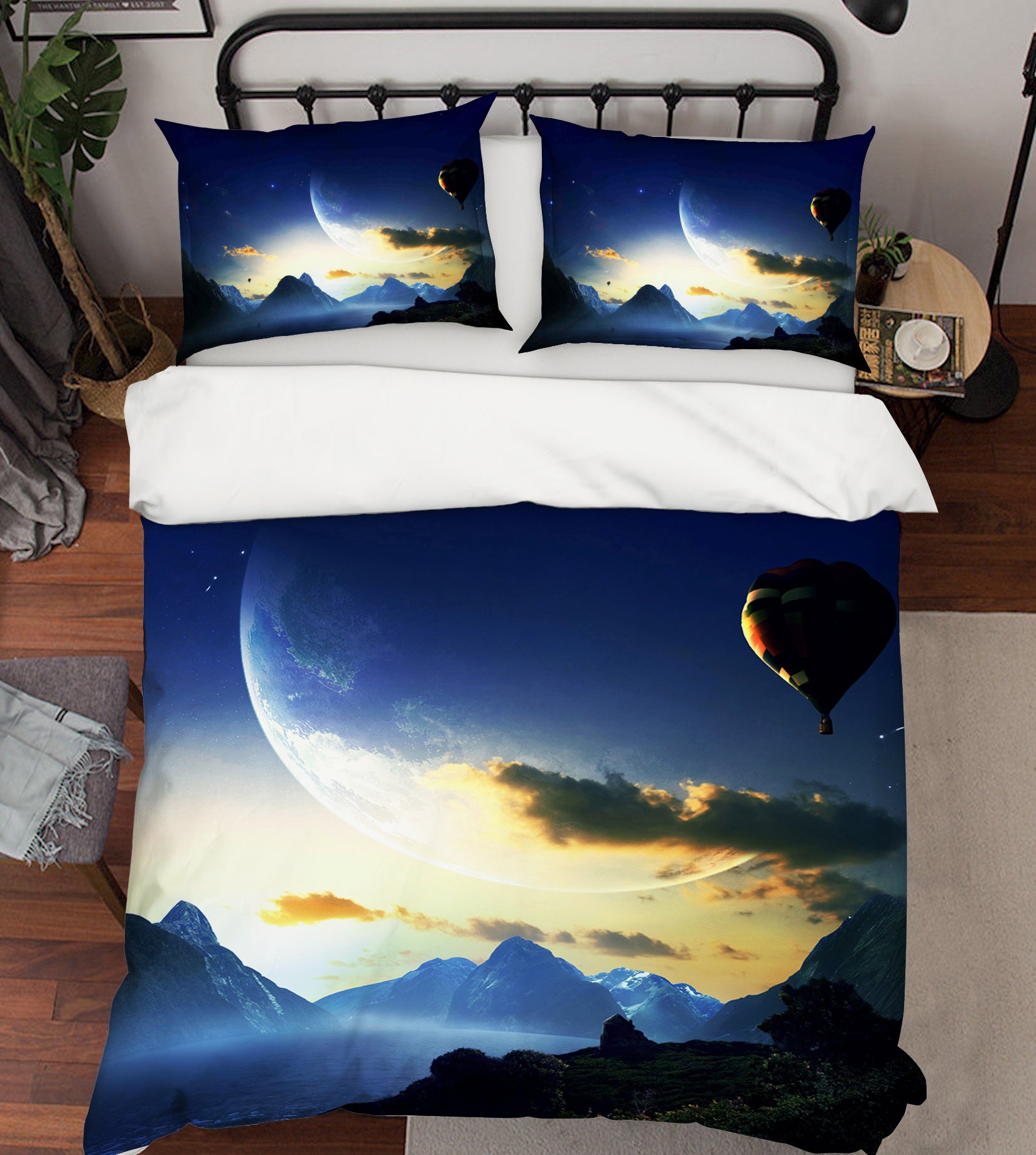 3D Moon Hill 055 Bed Pillowcases Quilt