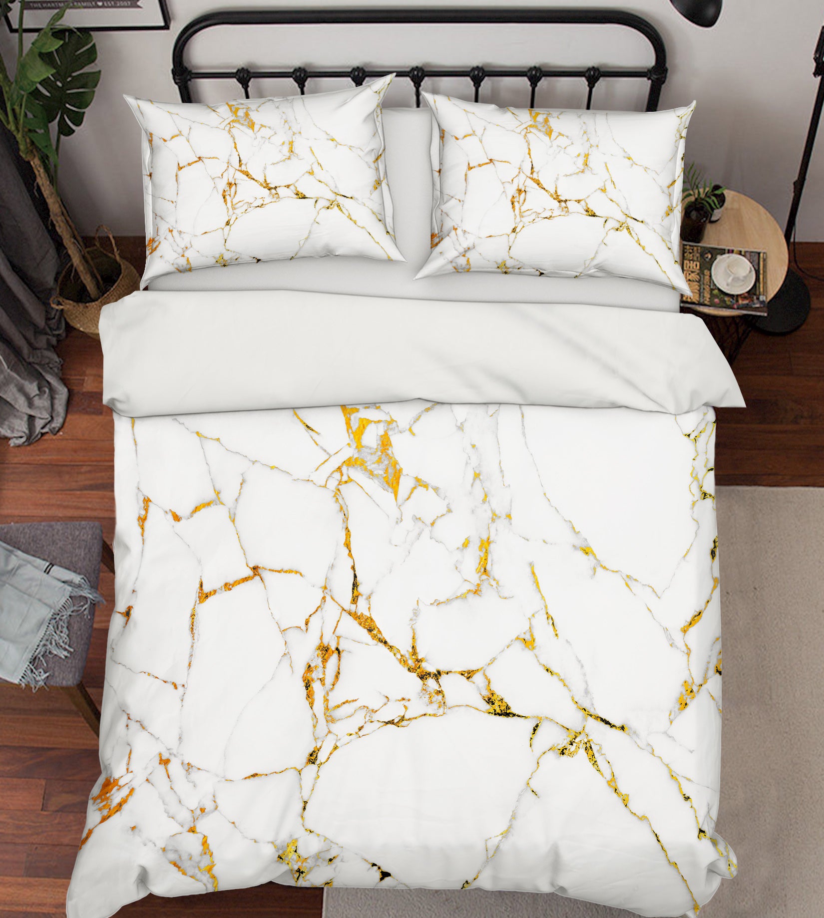 3D Marbling 67077 Bed Pillowcases Quilt