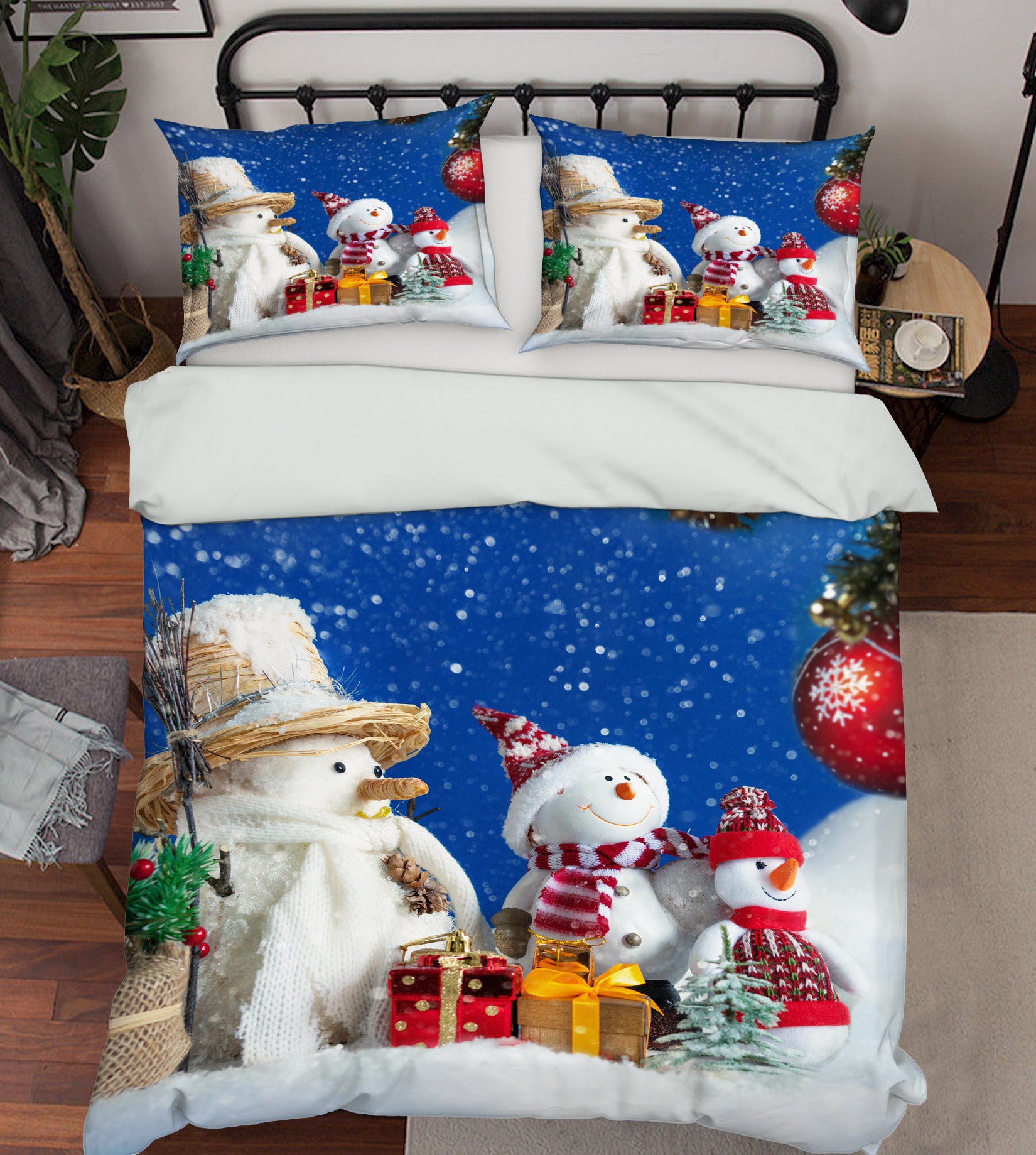 3D Snowman Doll 52197 Christmas Quilt Duvet Cover Xmas Bed Pillowcases