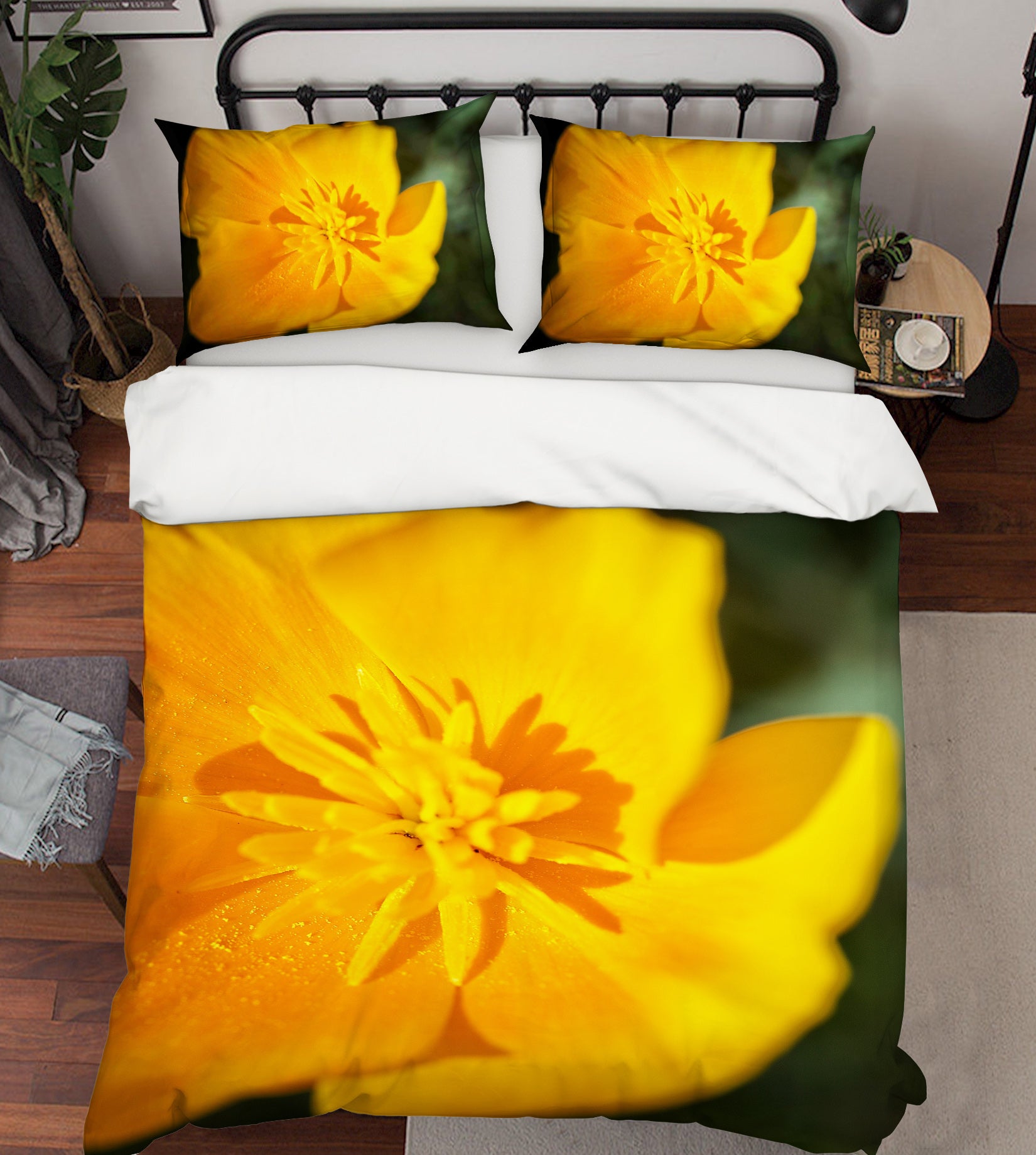 3D Yellow Flowers 62171 Kathy Barefield Bedding Bed Pillowcases Quilt