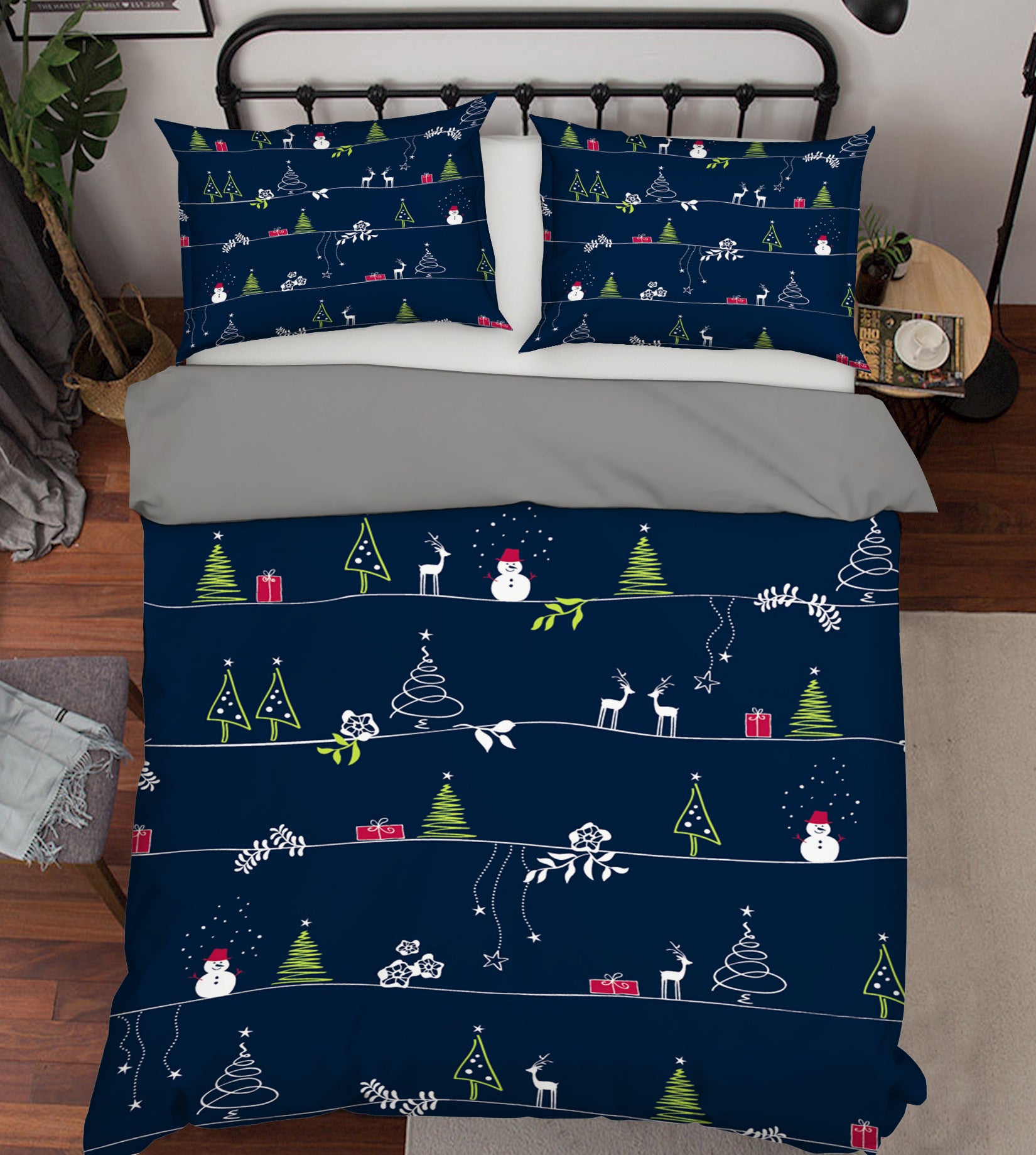 3D Tree Snowman 31126 Christmas Quilt Duvet Cover Xmas Bed Pillowcases