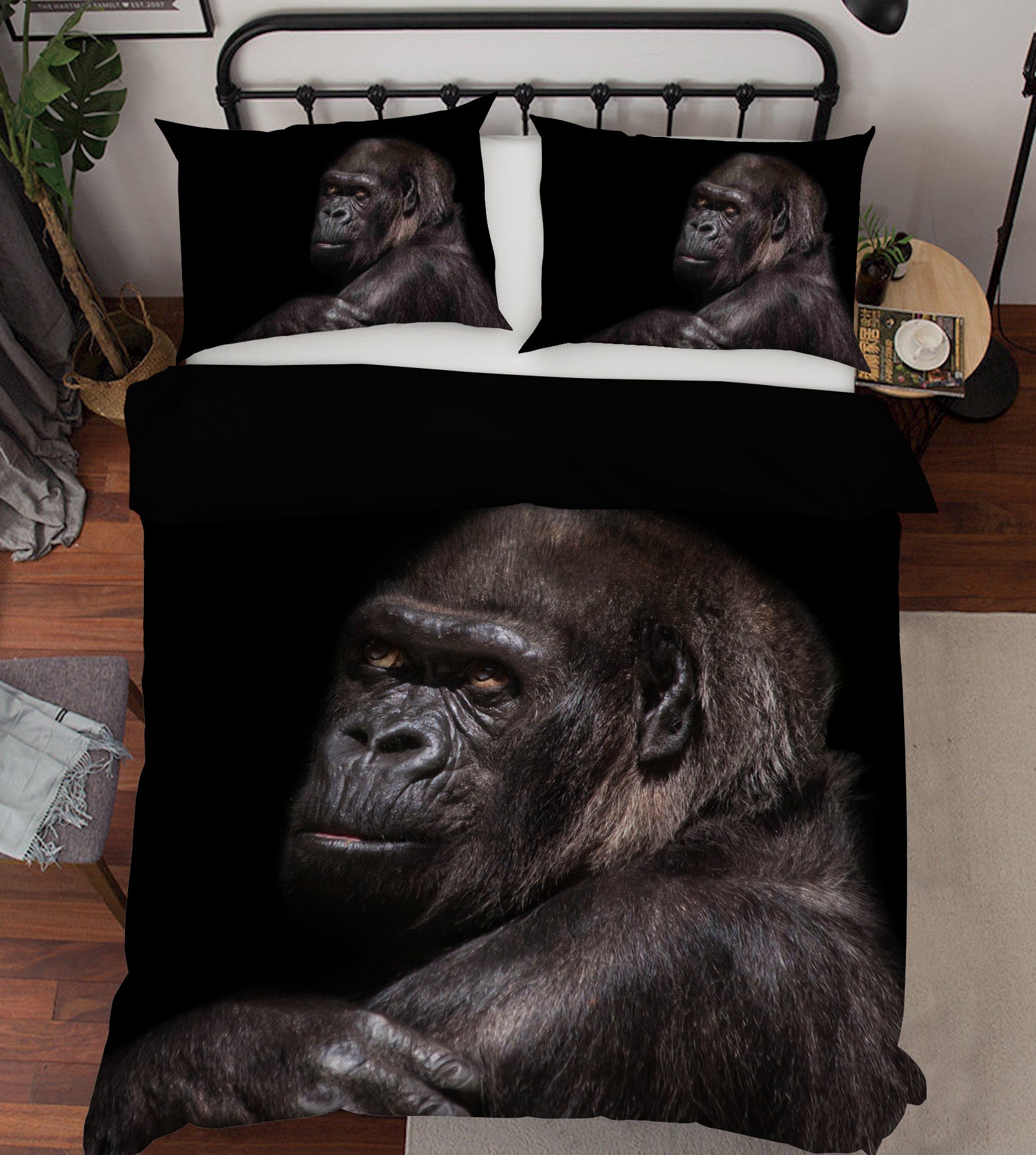 3D Black Orangutan 056 Bed Pillowcases Quilt