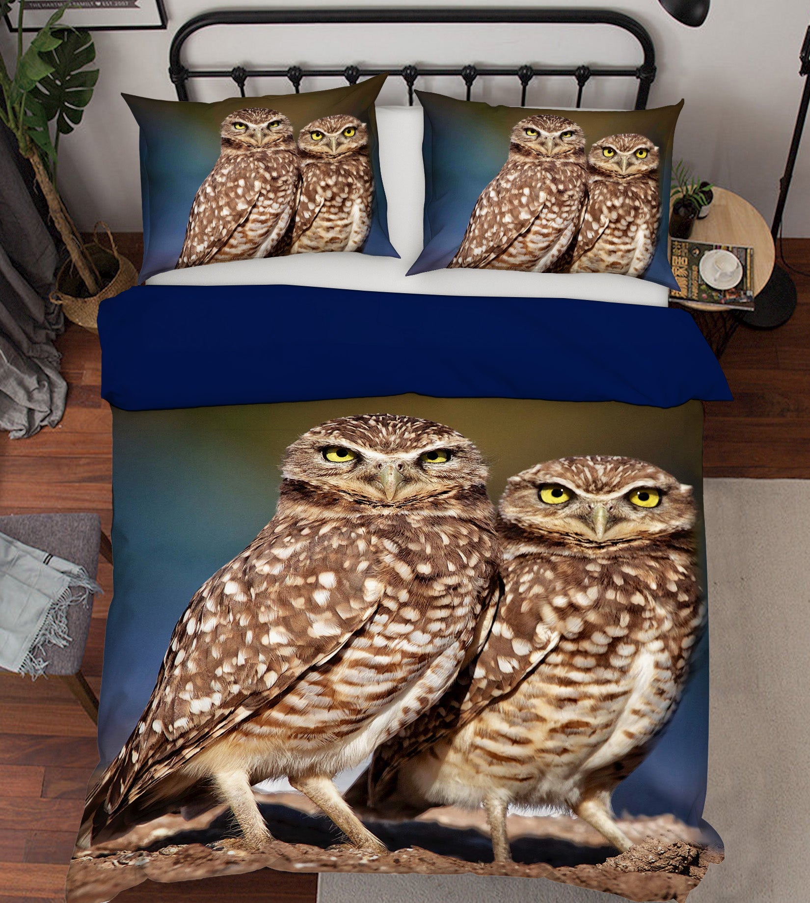 3D Burrowing Owl Buddies 2106 Kathy Barefield Bedding Bed Pillowcases Quilt