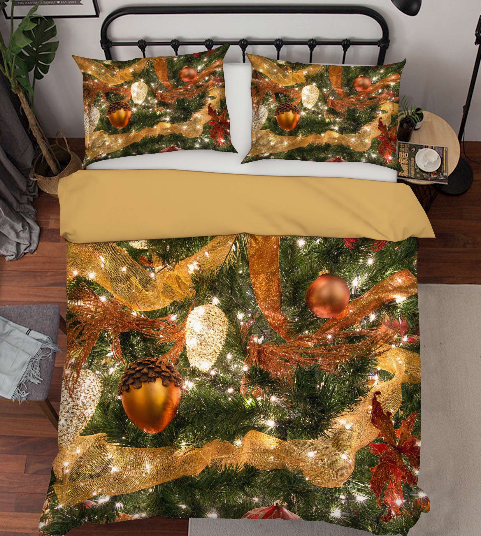 3D Pine Cones 52146 Christmas Quilt Duvet Cover Xmas Bed Pillowcases