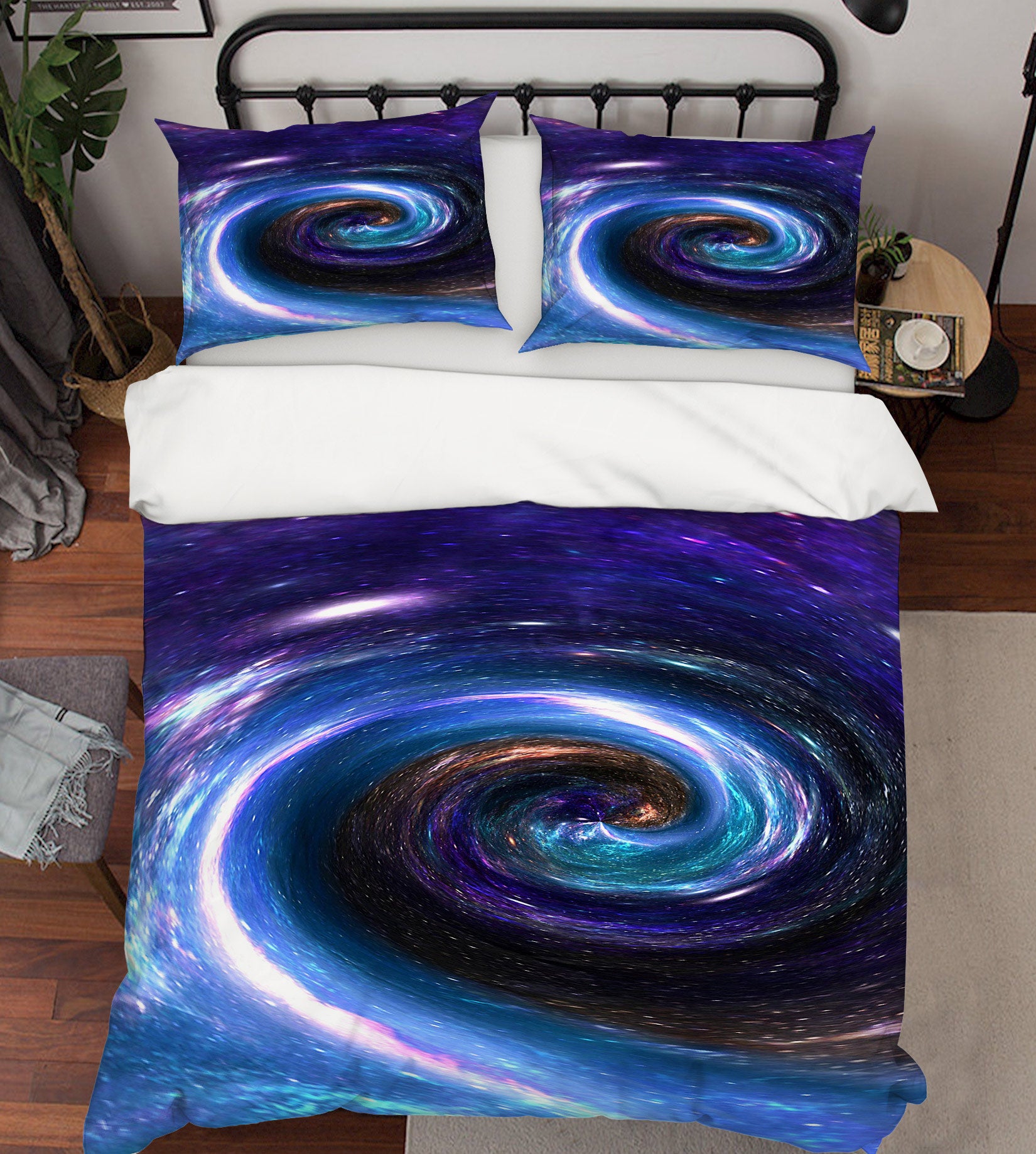 3D Dark Blue Vortex 72035 Bed Pillowcases Quilt