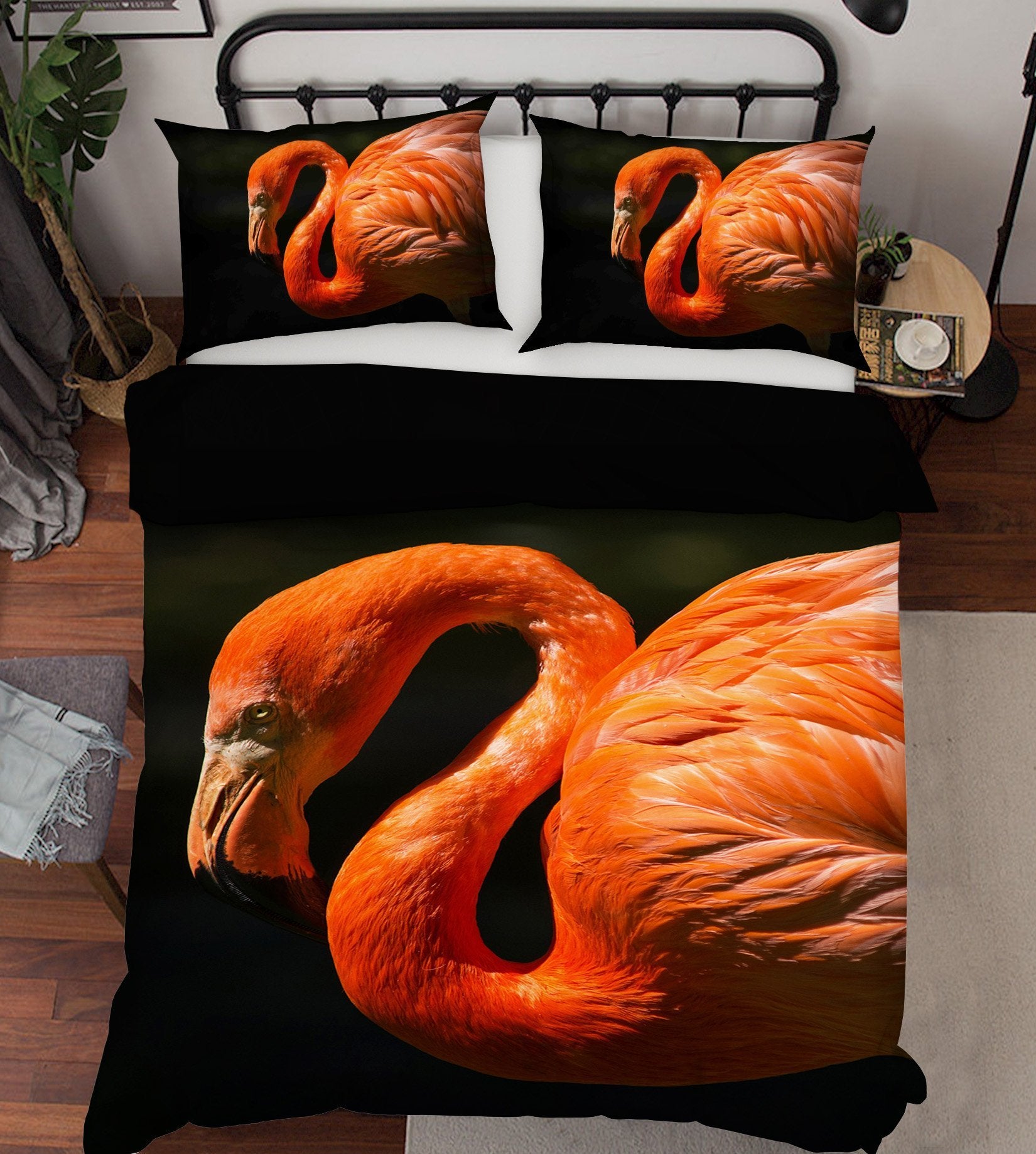 3D Flamingo 1915 Bed Pillowcases Quilt Quiet Covers AJ Creativity Home 