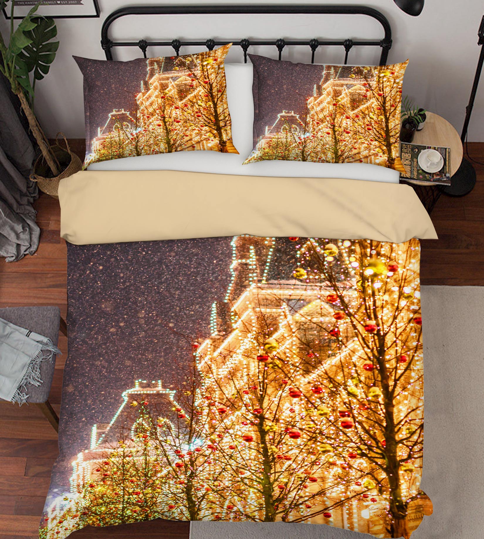 3D Golden House 52184 Christmas Quilt Duvet Cover Xmas Bed Pillowcases