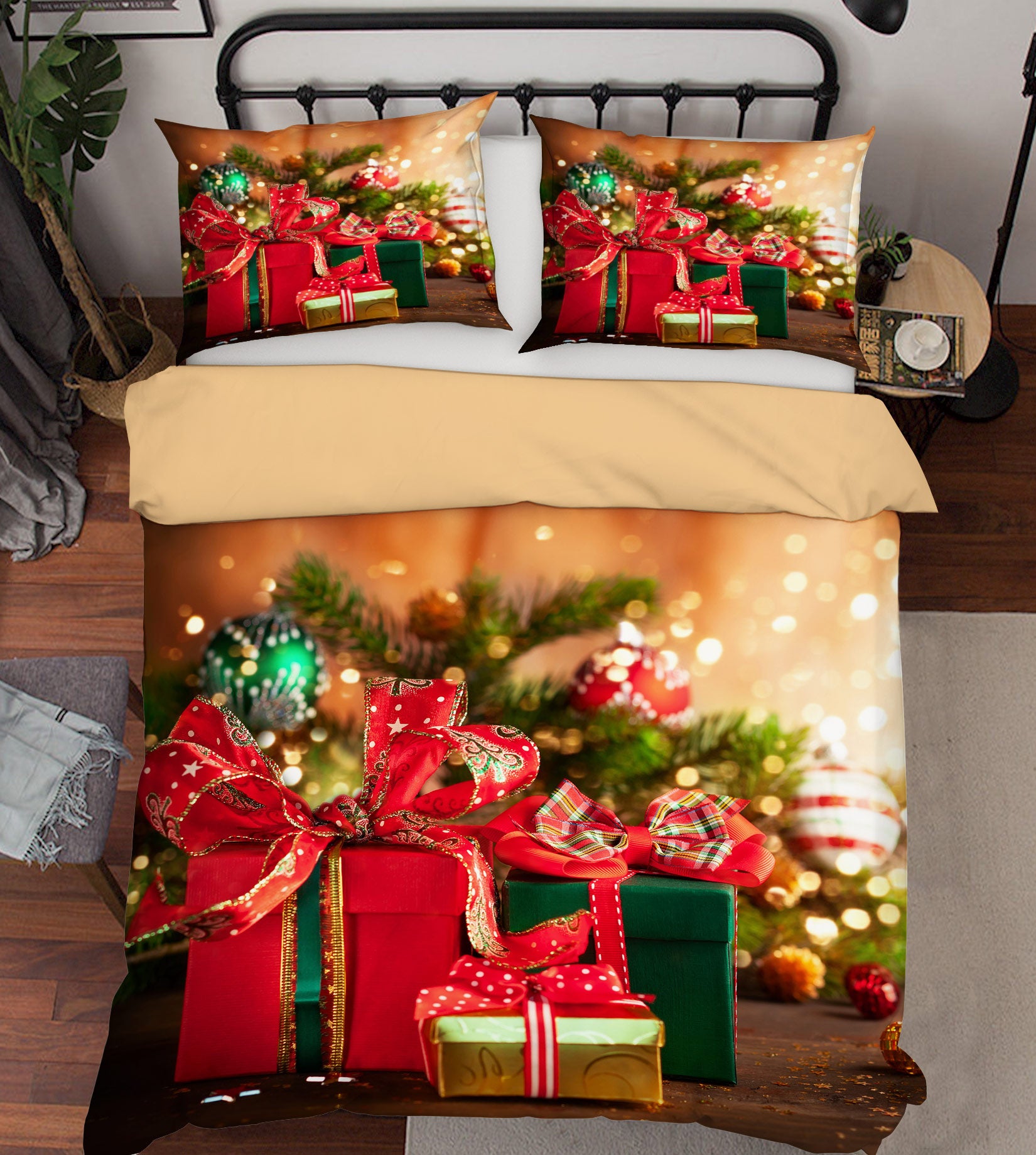 3D Gift Box 52188 Christmas Quilt Duvet Cover Xmas Bed Pillowcases