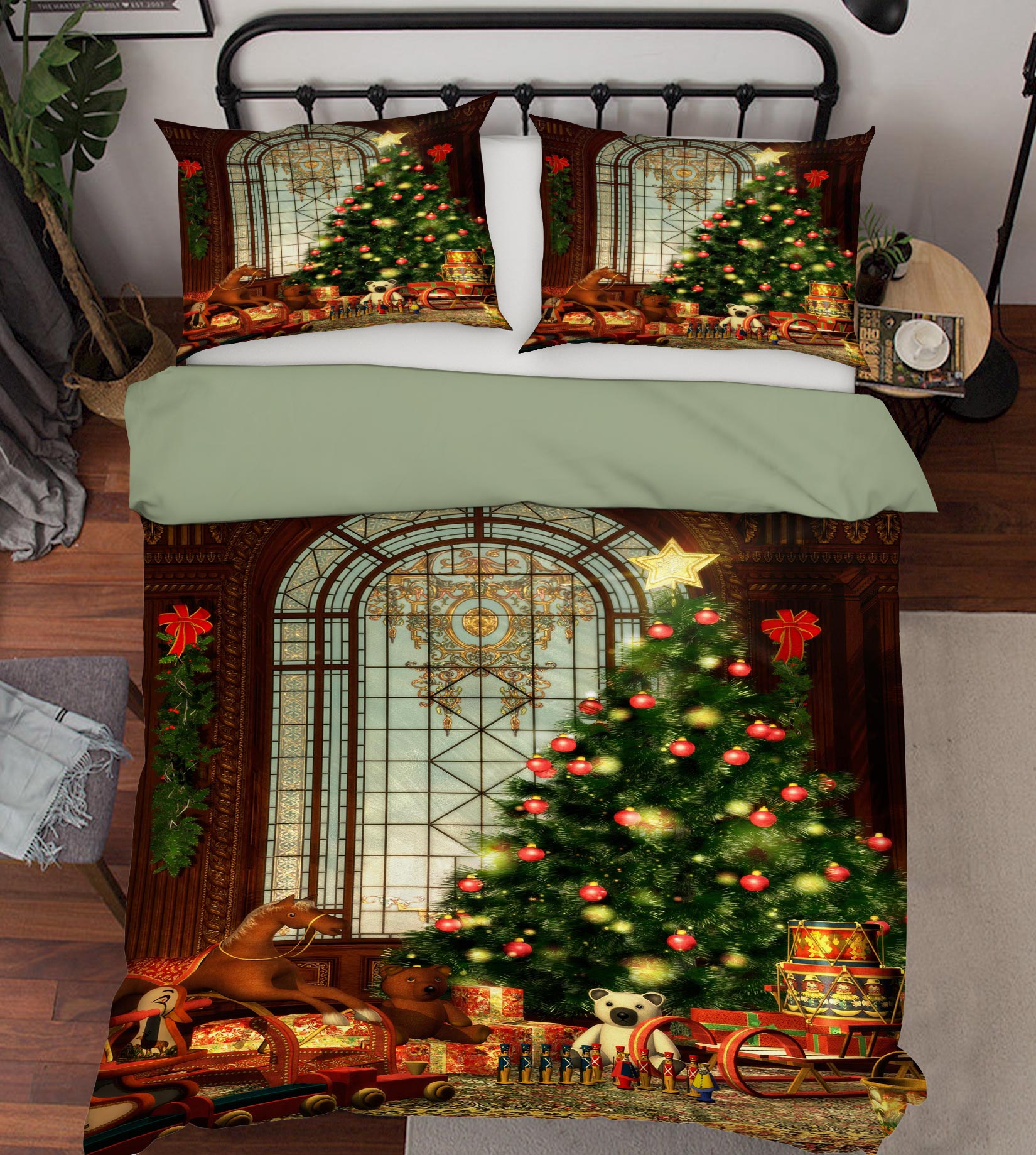 3D Tree Trojan Horse 52105 Christmas Quilt Duvet Cover Xmas Bed Pillowcases