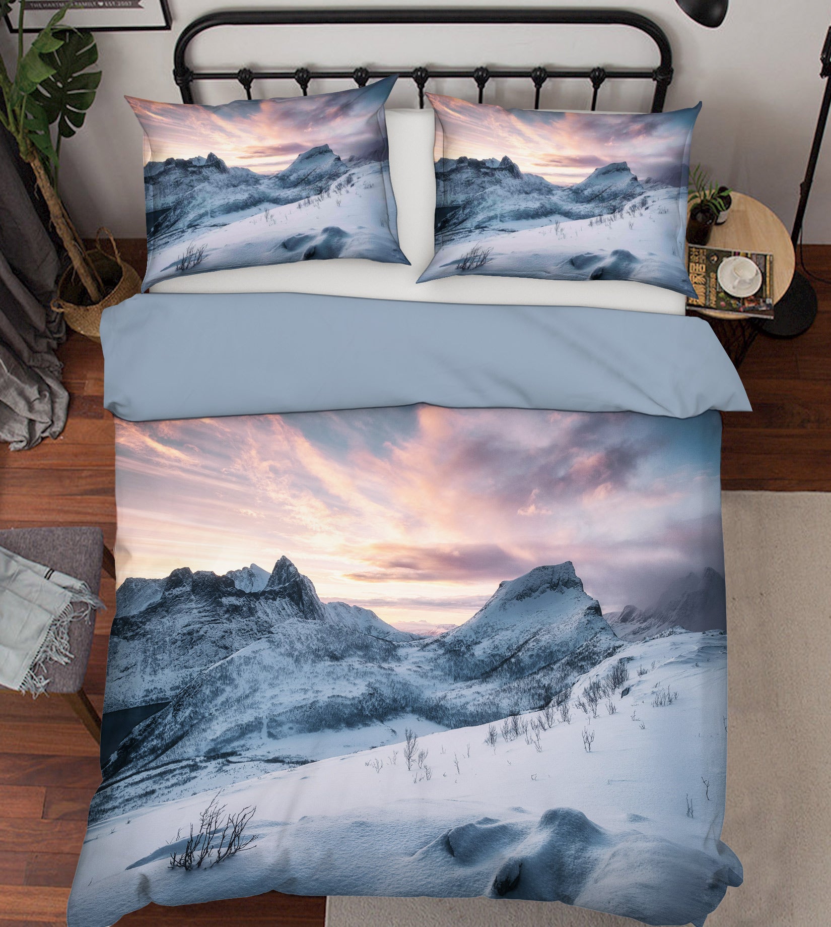 3D Snow Mountain 67121 Bed Pillowcases Quilt