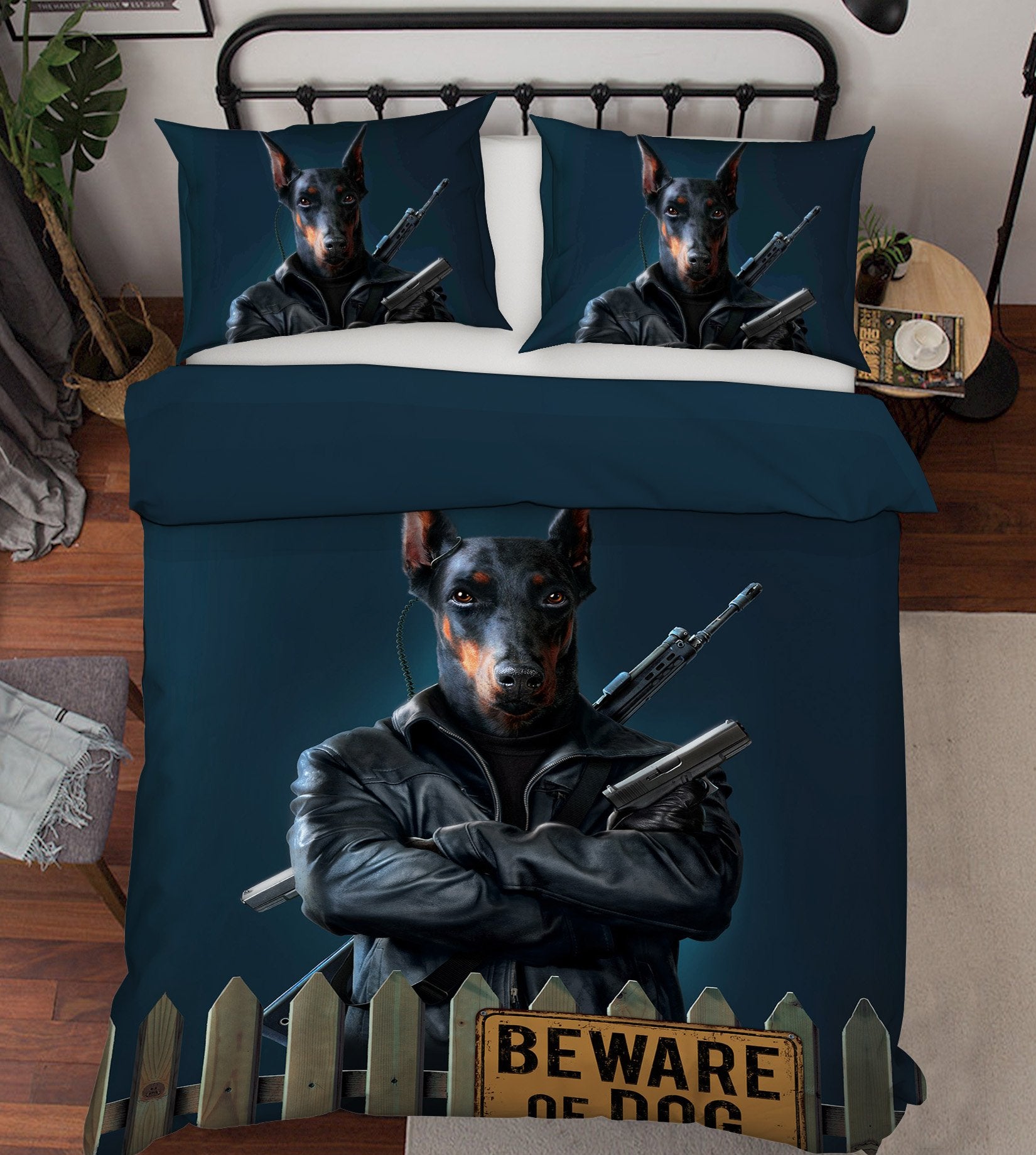 3D Beware Of Dog 2111 Bed Pillowcases Quilt Exclusive Designer Vincent Quiet Covers AJ Creativity Home 