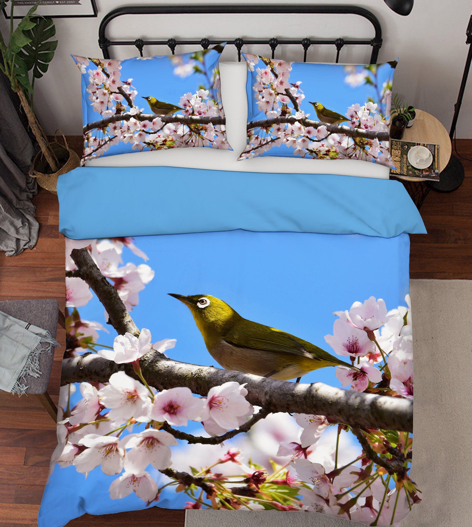 3D Magpie Peach Blossom 012 Bed Pillowcases Quilt