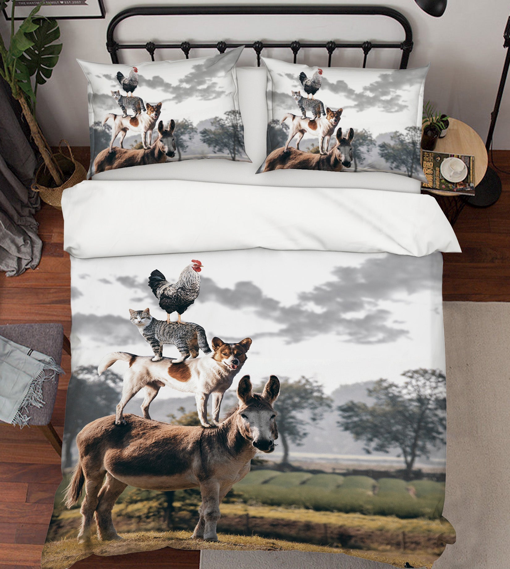 3D Donkey Dog 037 Bed Pillowcases Quilt