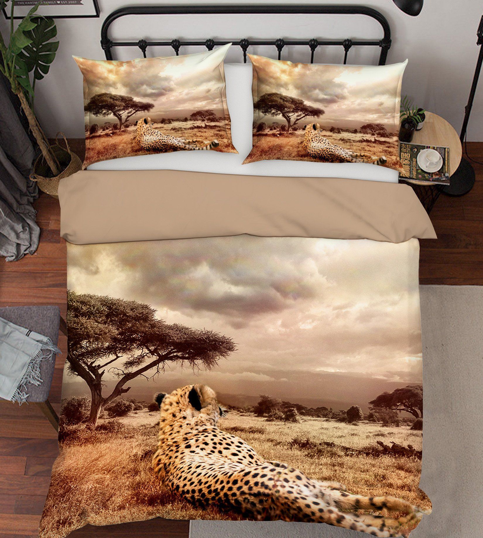 3D African Leopard 1925 Bed Pillowcases Quilt Quiet Covers AJ Creativity Home 