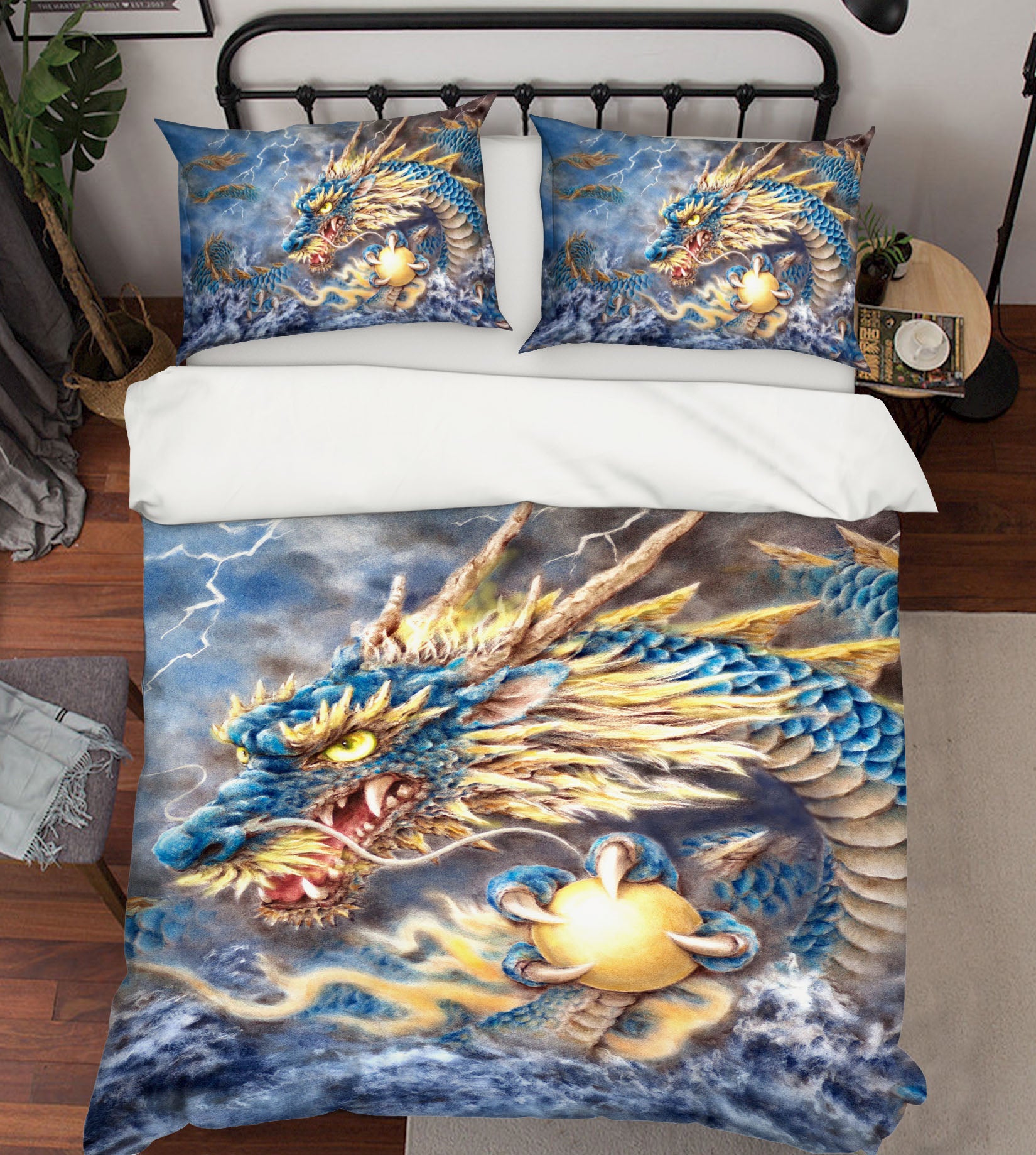 3D Blue Dragon 5821 Kayomi Harai Bedding Bed Pillowcases Quilt Cover Duvet Cover