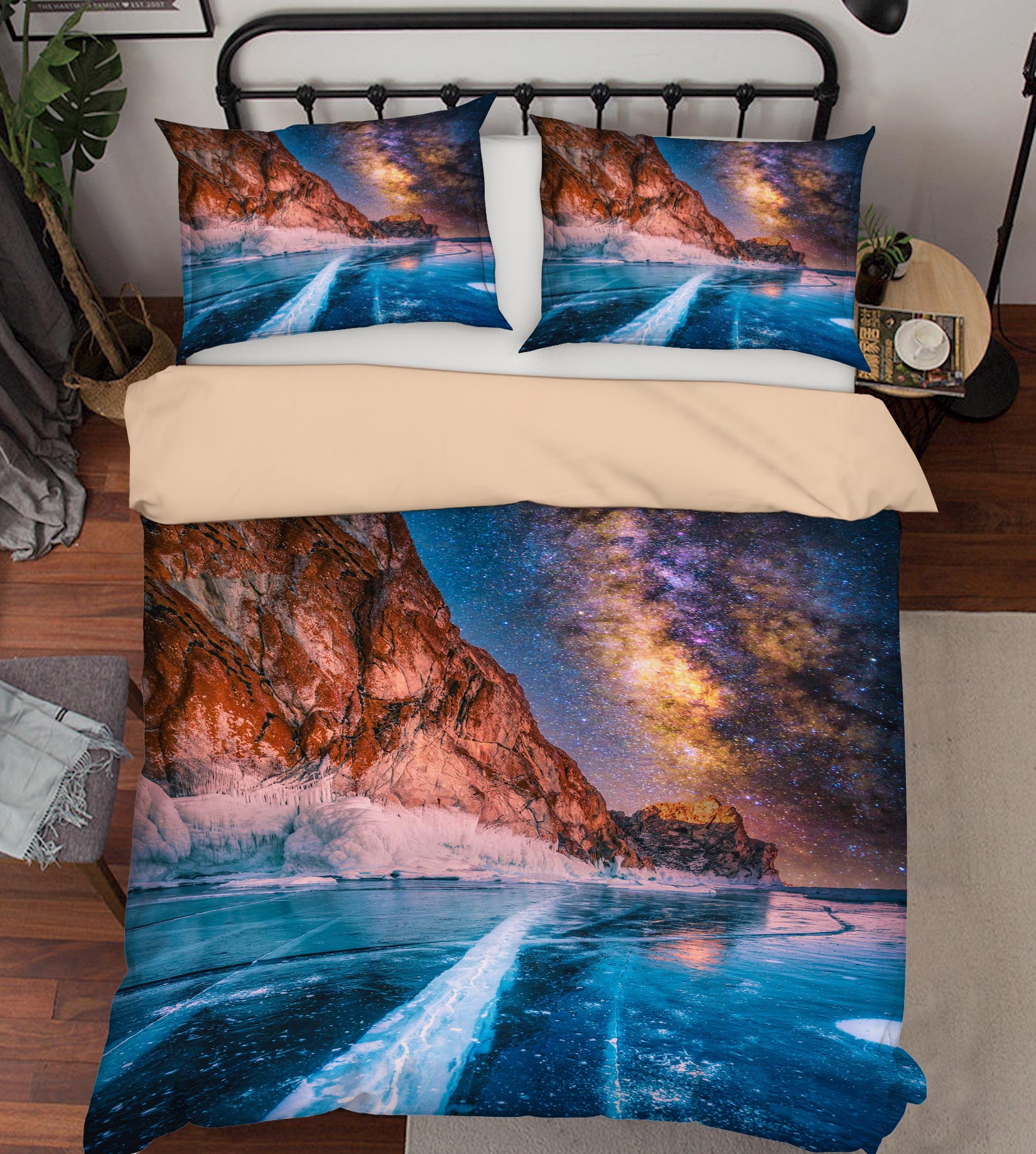 3D Glacier Starry Sky 67112 Bed Pillowcases Quilt