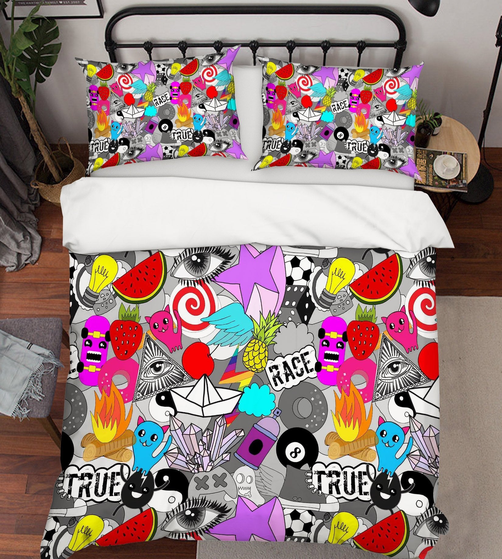 3D Eye Watermelon 054 Bed Pillowcases Quilt Wallpaper AJ Wallpaper 