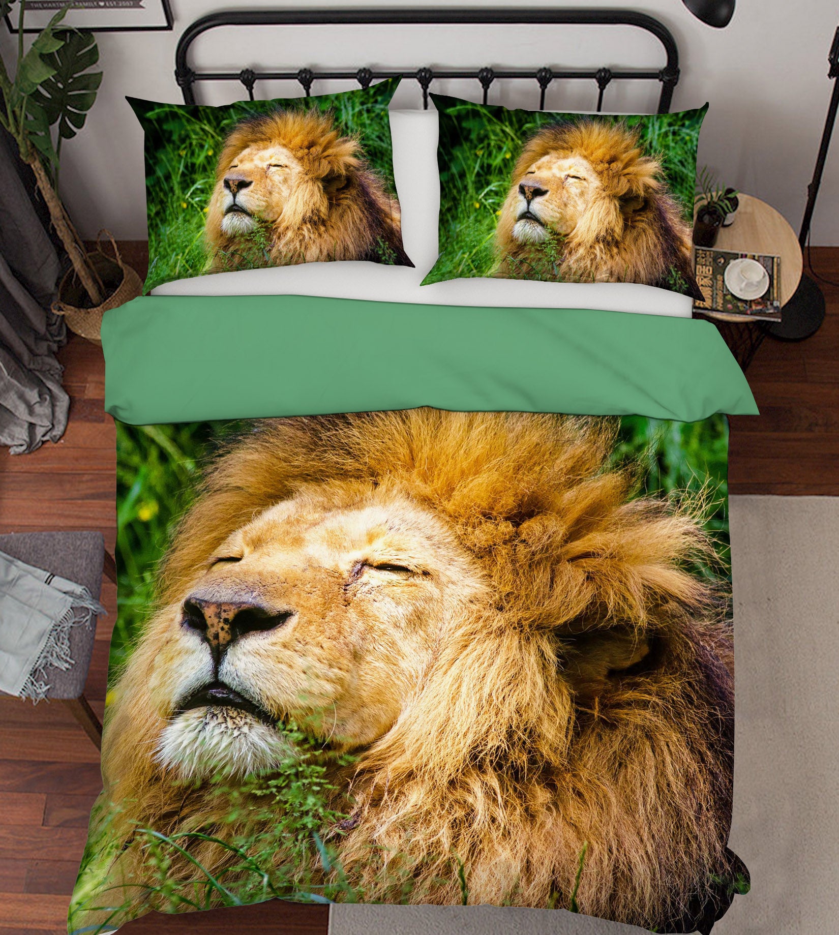 3D Leaf Lion 005 Bed Pillowcases Quilt