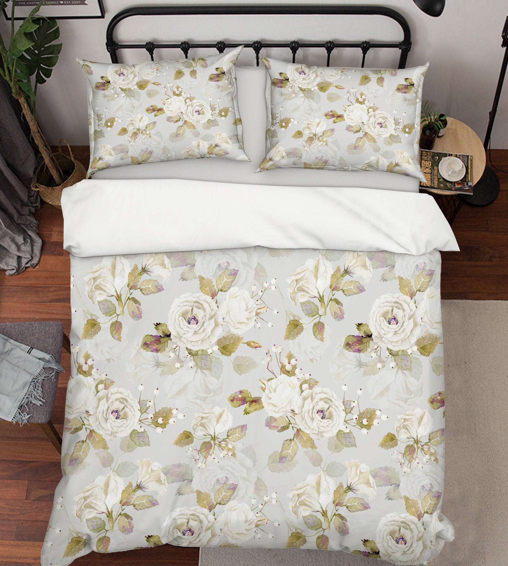 3D Flower Leaves 038 Bed Pillowcases Quilt Wallpaper AJ Wallpaper 