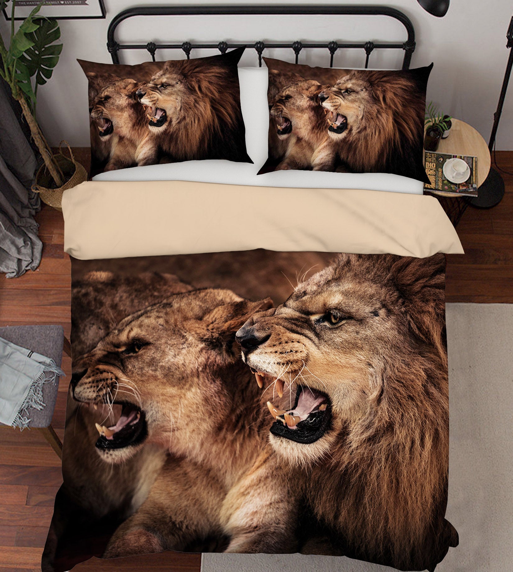 3D Beast Lion 087 Bed Pillowcases Quilt