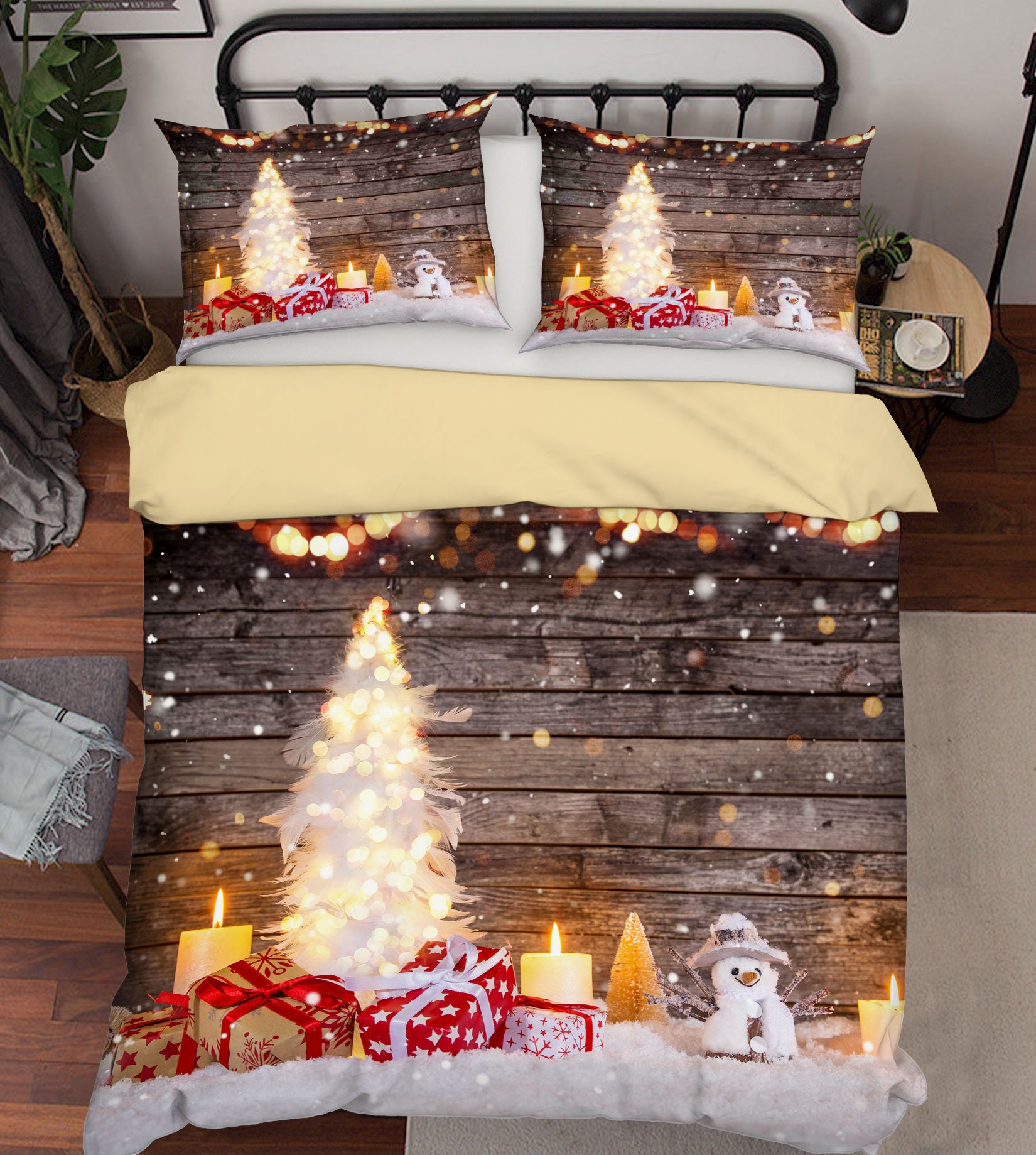 3D Snow Gift 52173 Christmas Quilt Duvet Cover Xmas Bed Pillowcases