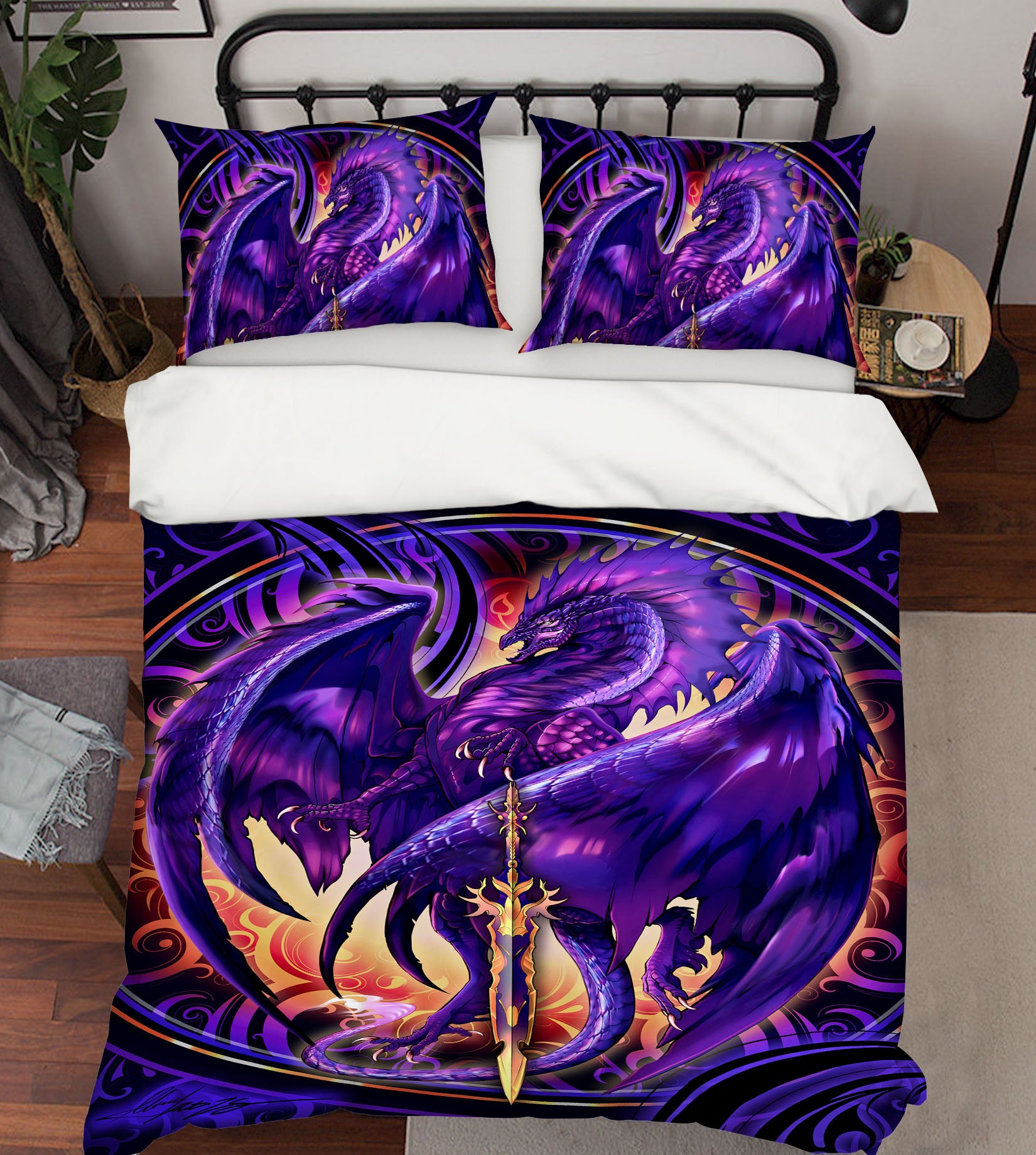 3D Purple Dragon 8316 Ruth Thompson Bedding Bed Pillowcases Quilt Cover Duvet Cover