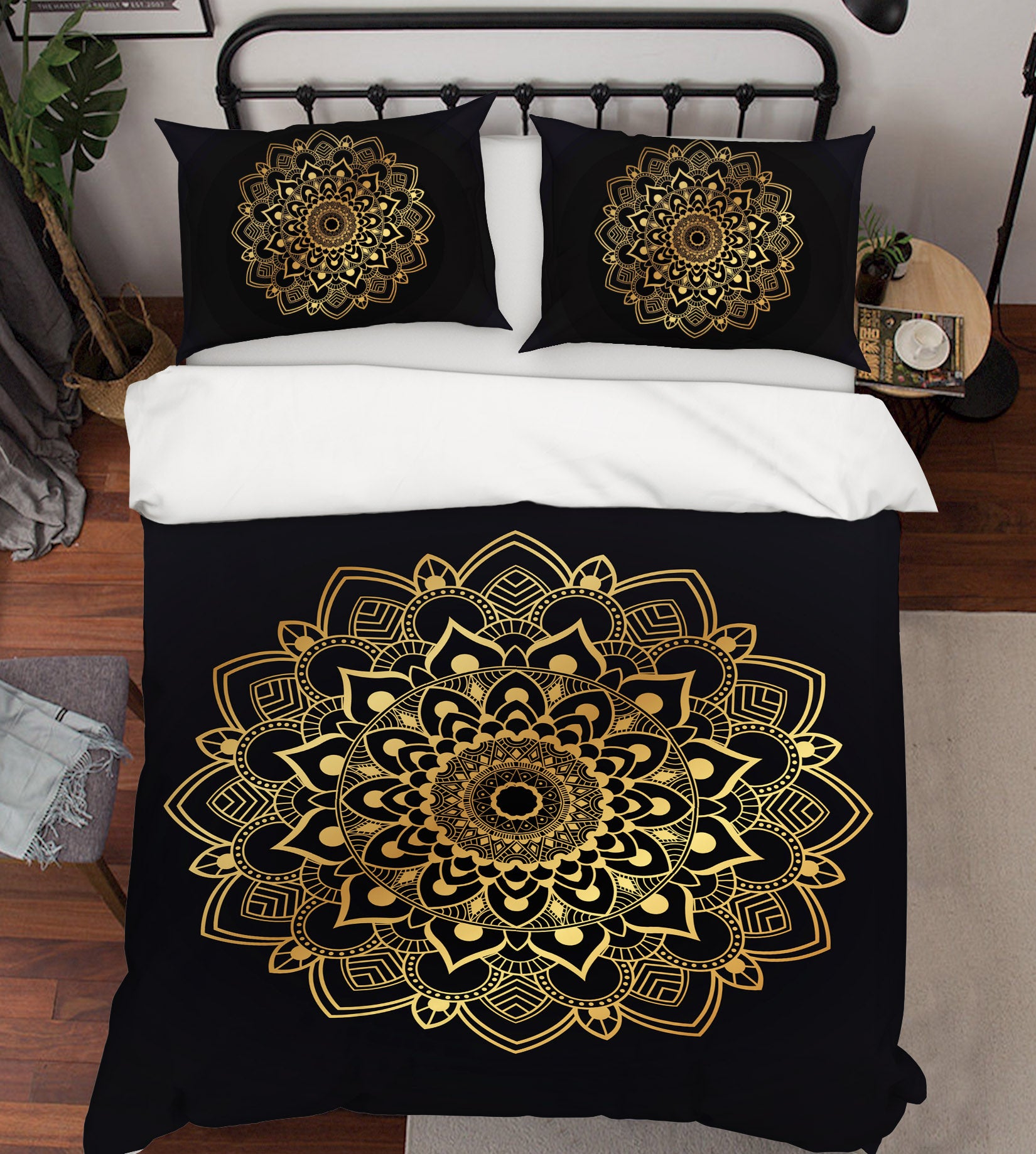 3D Golden Pattern 67039 Bed Pillowcases Quilt