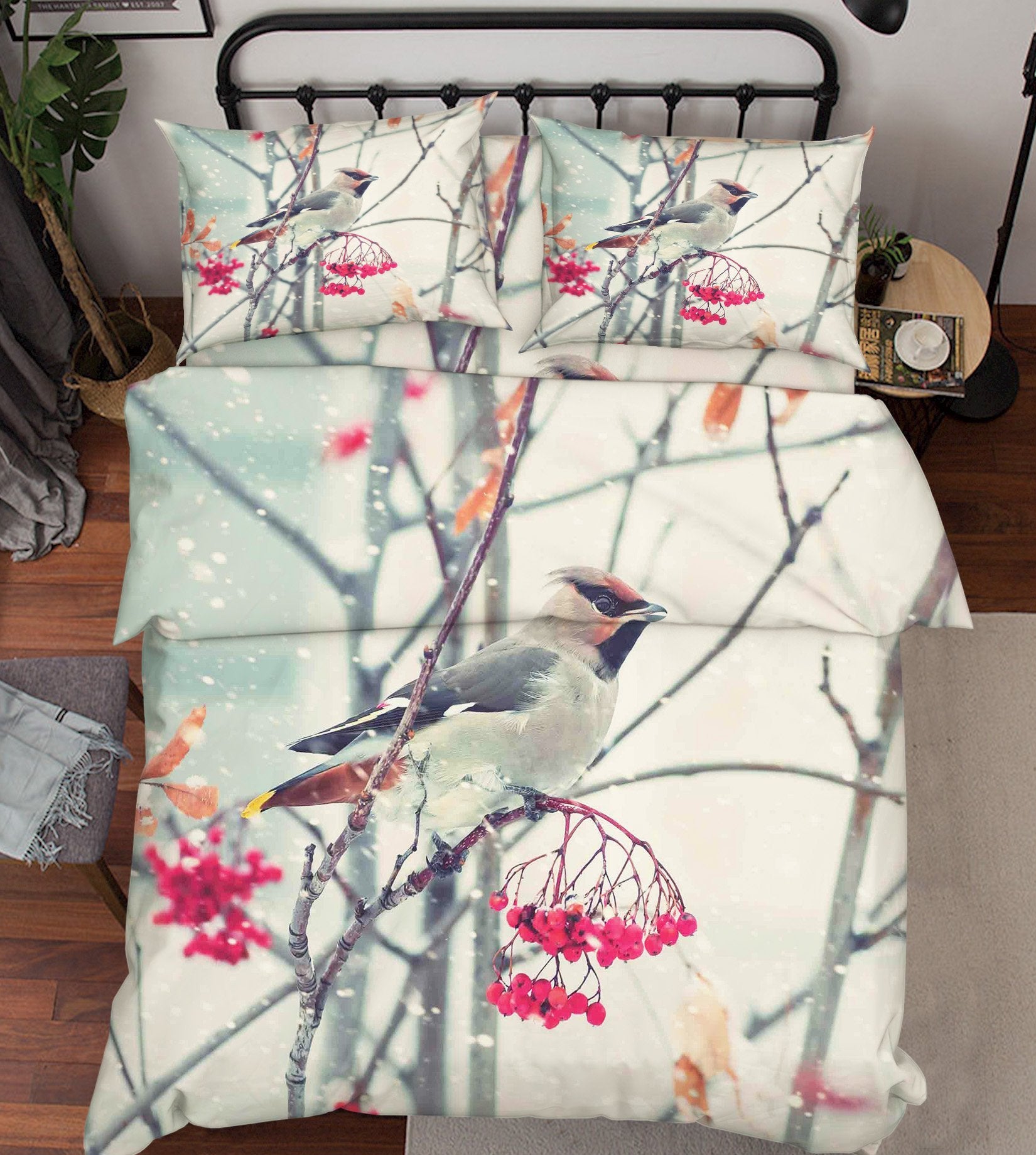 3D Snow Field Bird 108 Bed Pillowcases Quilt Wallpaper AJ Wallpaper 