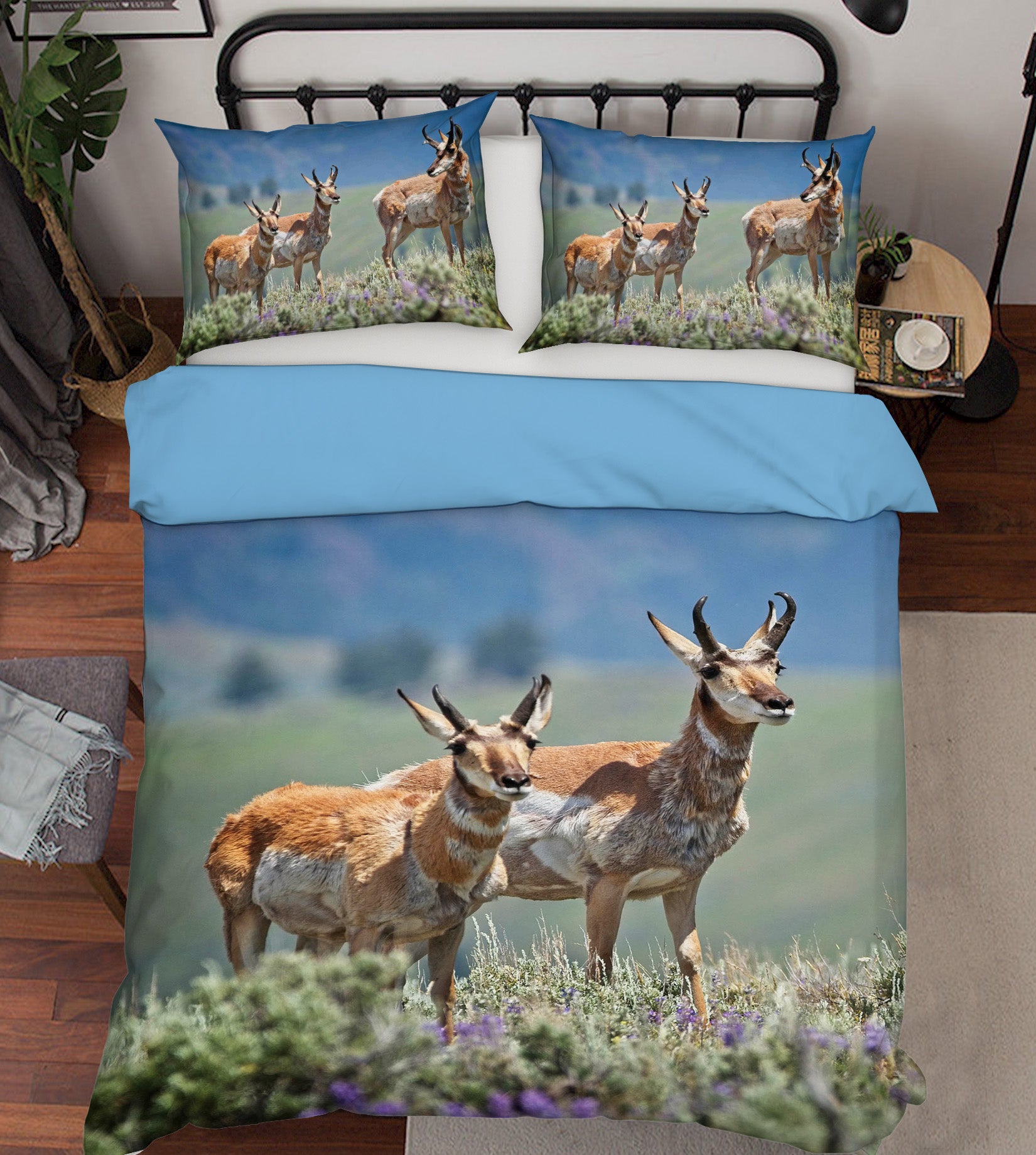 3D Pronghorn Antelope 2101 Kathy Barefield Bedding Bed Pillowcases Quilt