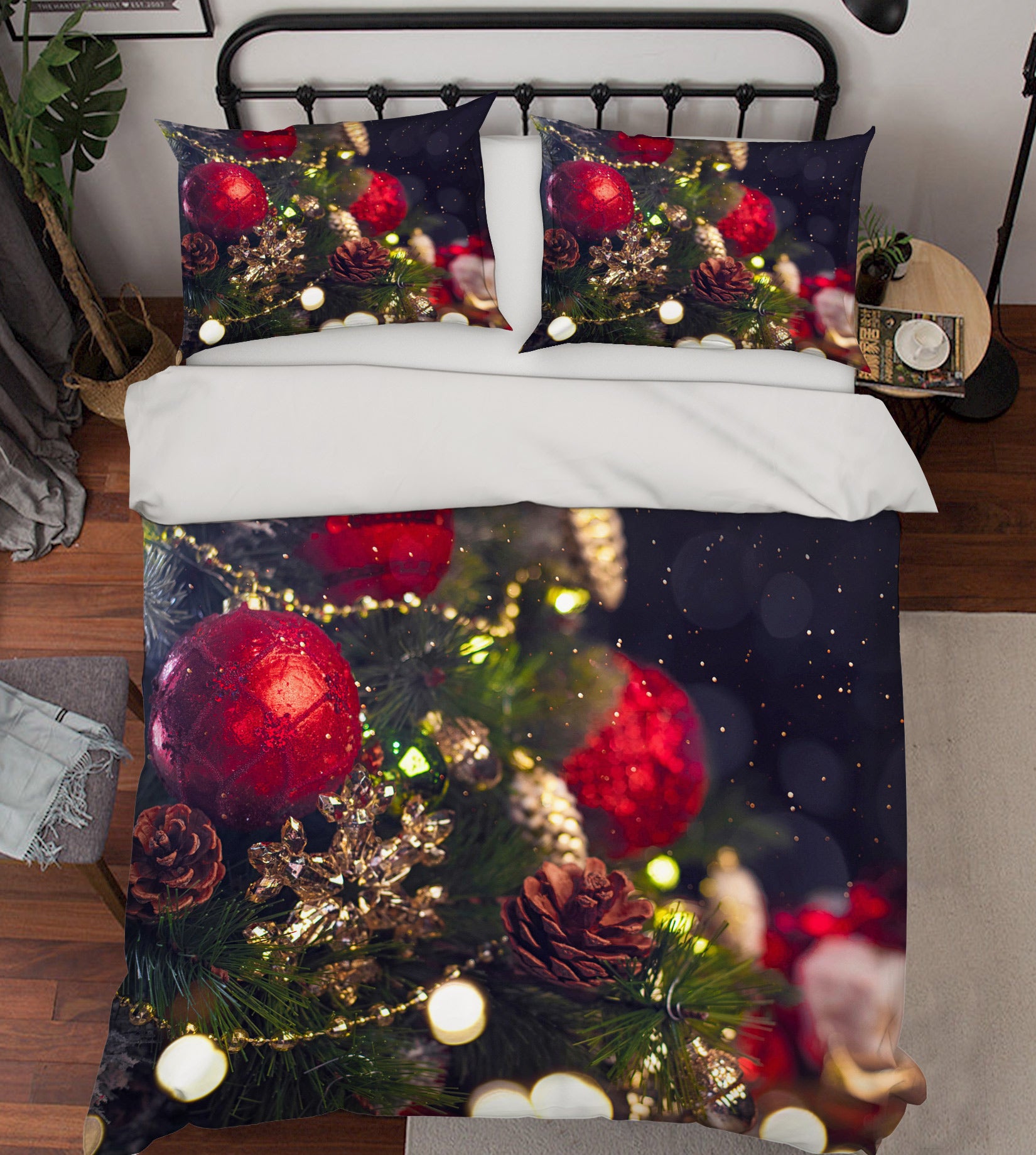 3D Ball Pendant 52192 Christmas Quilt Duvet Cover Xmas Bed Pillowcases