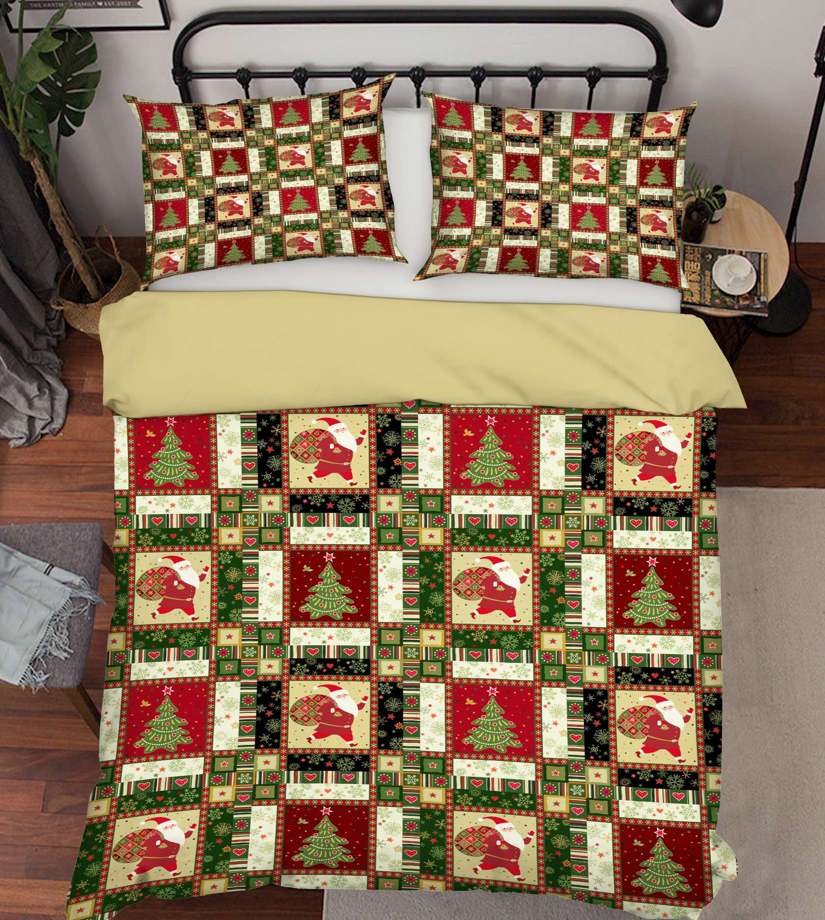 3D Tree Santa Claus Pattern 52149 Christmas Quilt Duvet Cover Xmas Bed Pillowcases