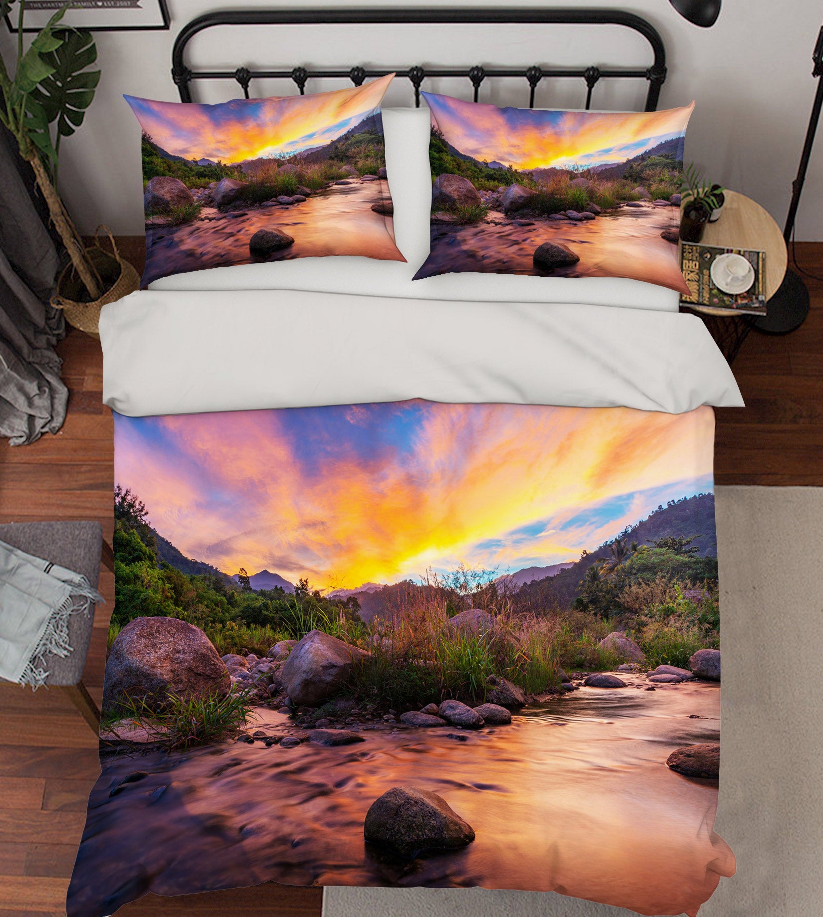 3D Sky Stone Waterside 67099 Bed Pillowcases Quilt