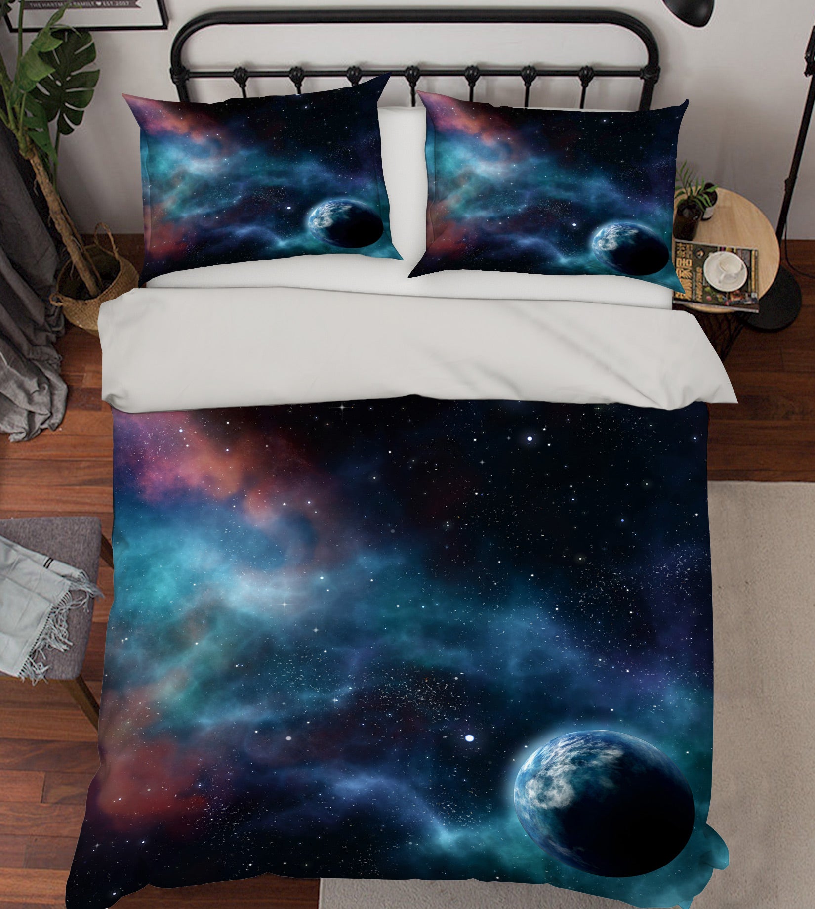 3D Starry Earth 67151 Bed Pillowcases Quilt