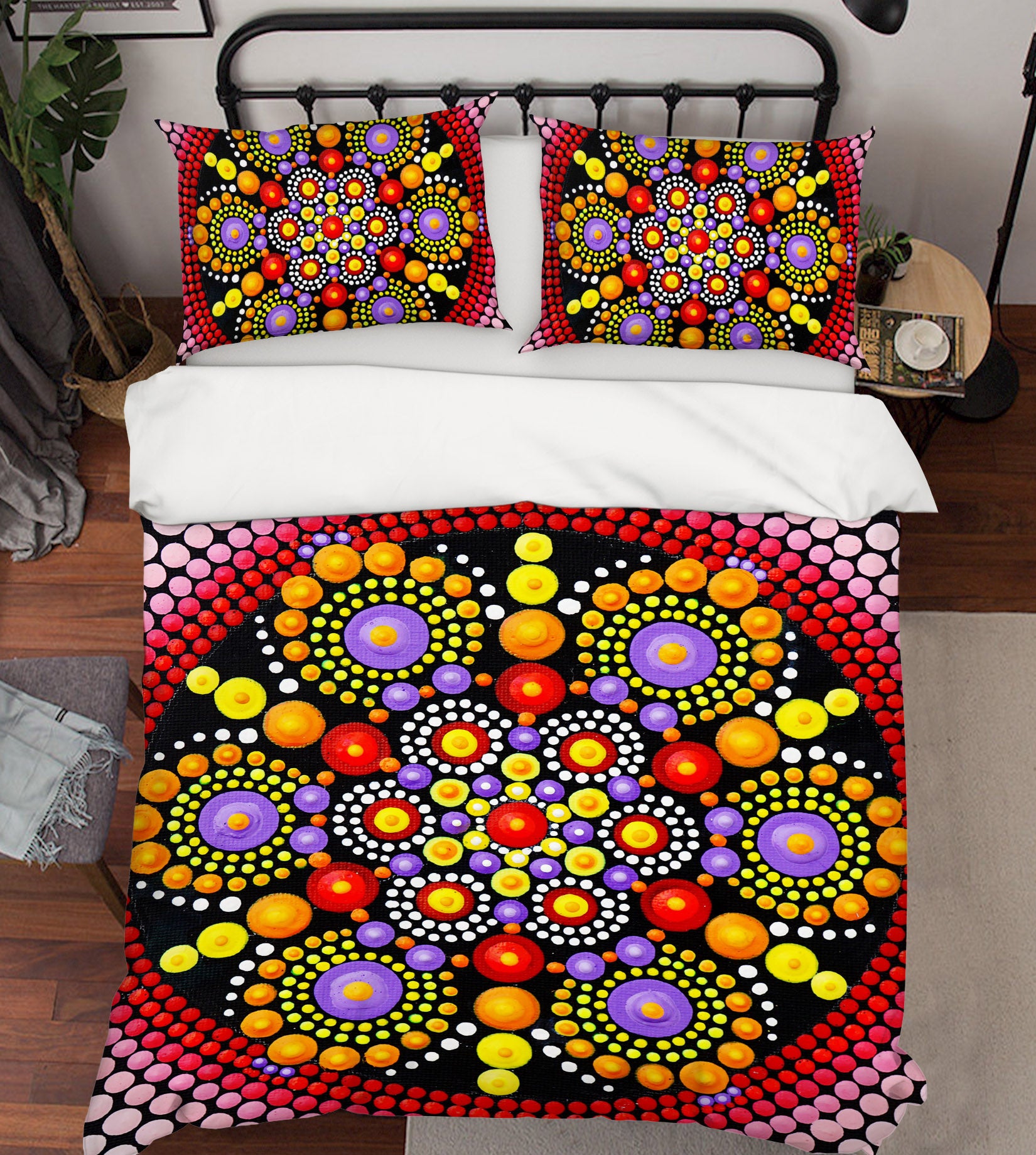 3D Circle Pattern 67006 Bed Pillowcases Quilt