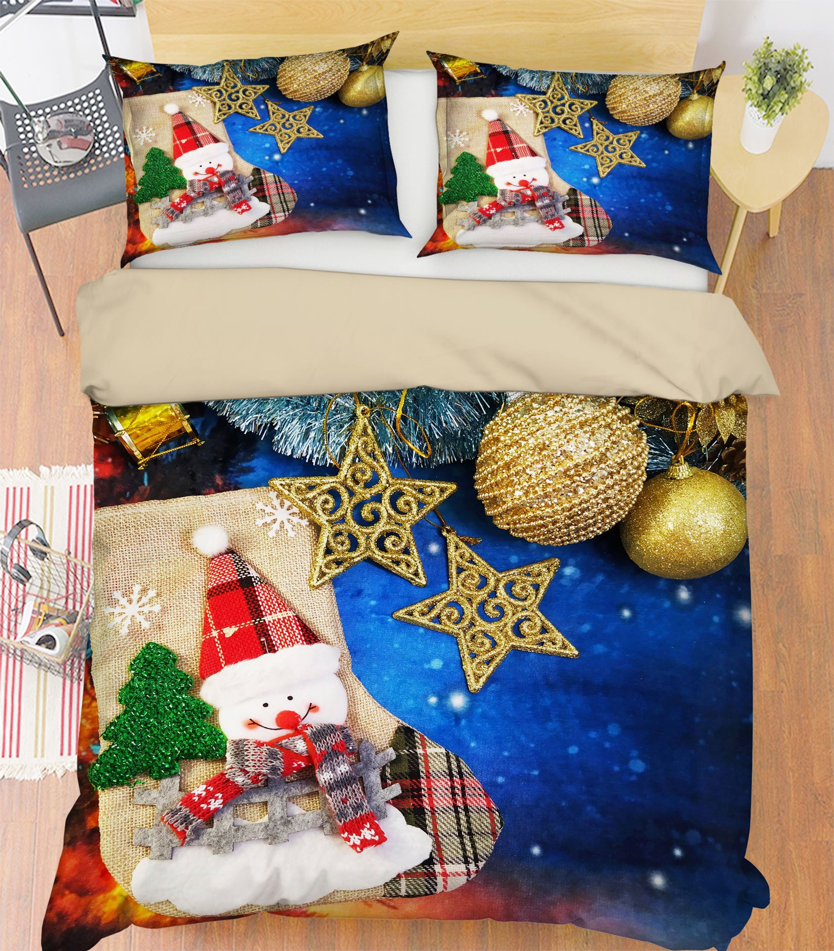 3D Snowman 52200 Christmas Quilt Duvet Cover Xmas Bed Pillowcases