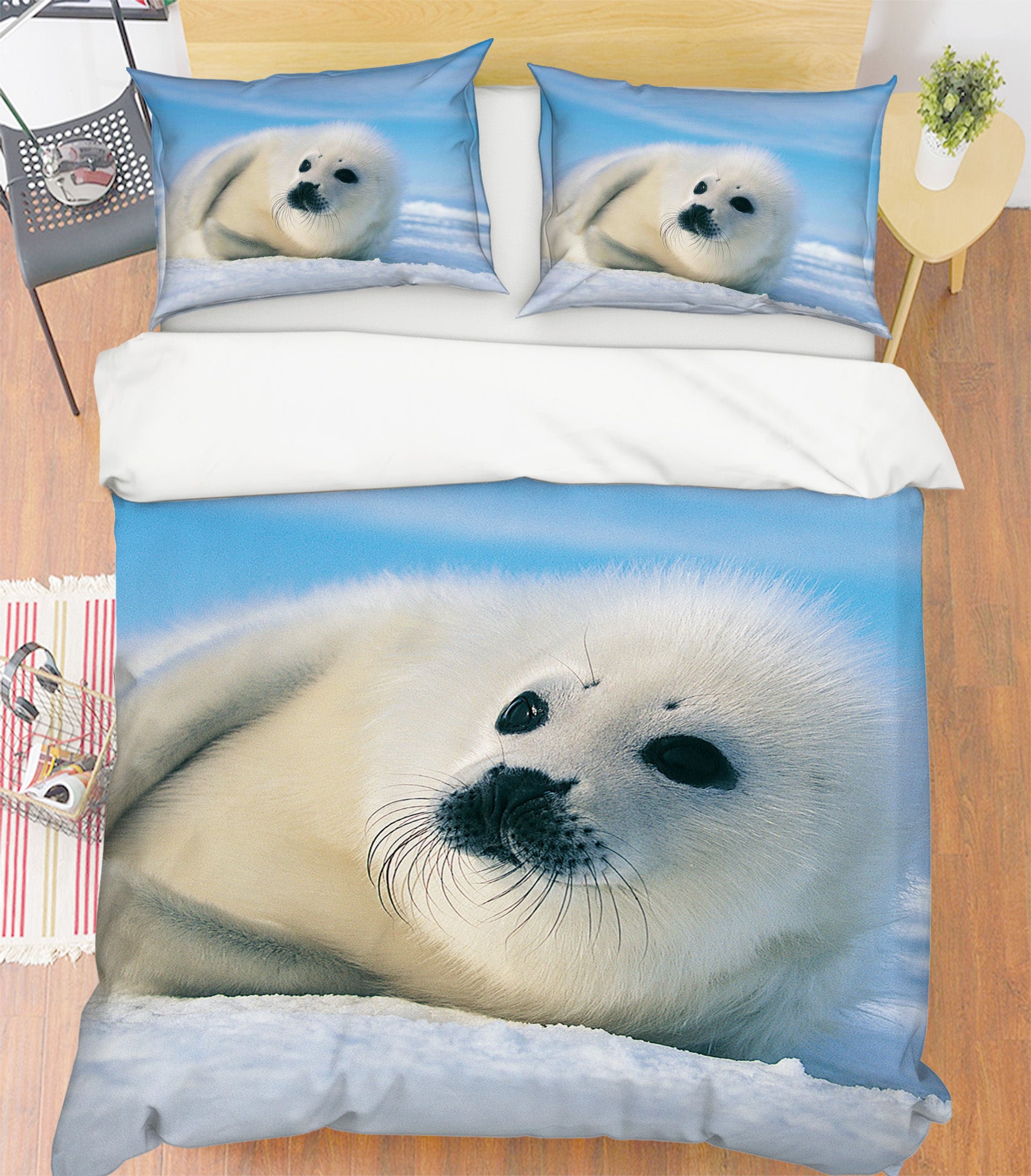 3D Snow Sea Lion 016 Bed Pillowcases Quilt