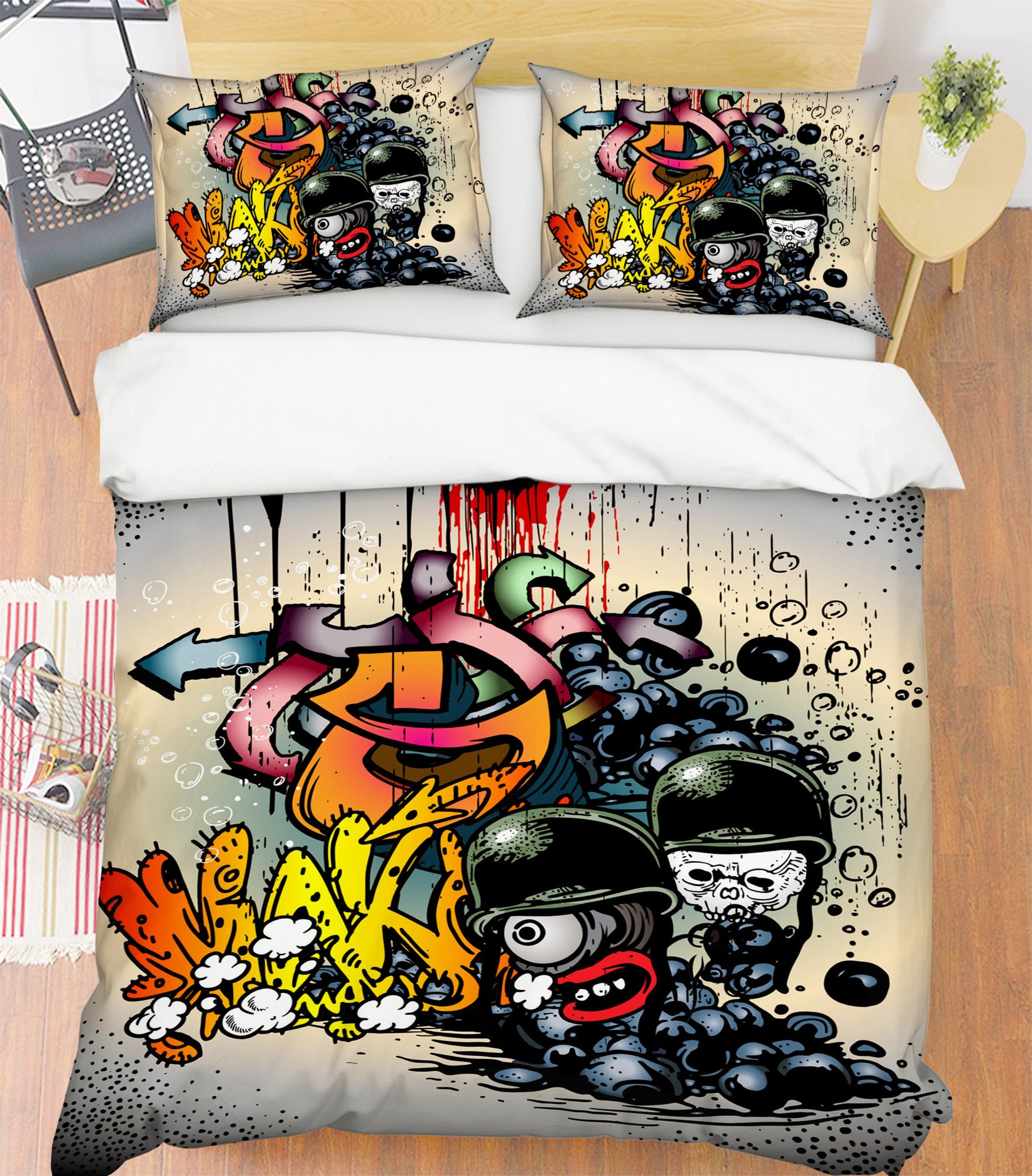 3D Graffiti Letters 67023 Bed Pillowcases Quilt