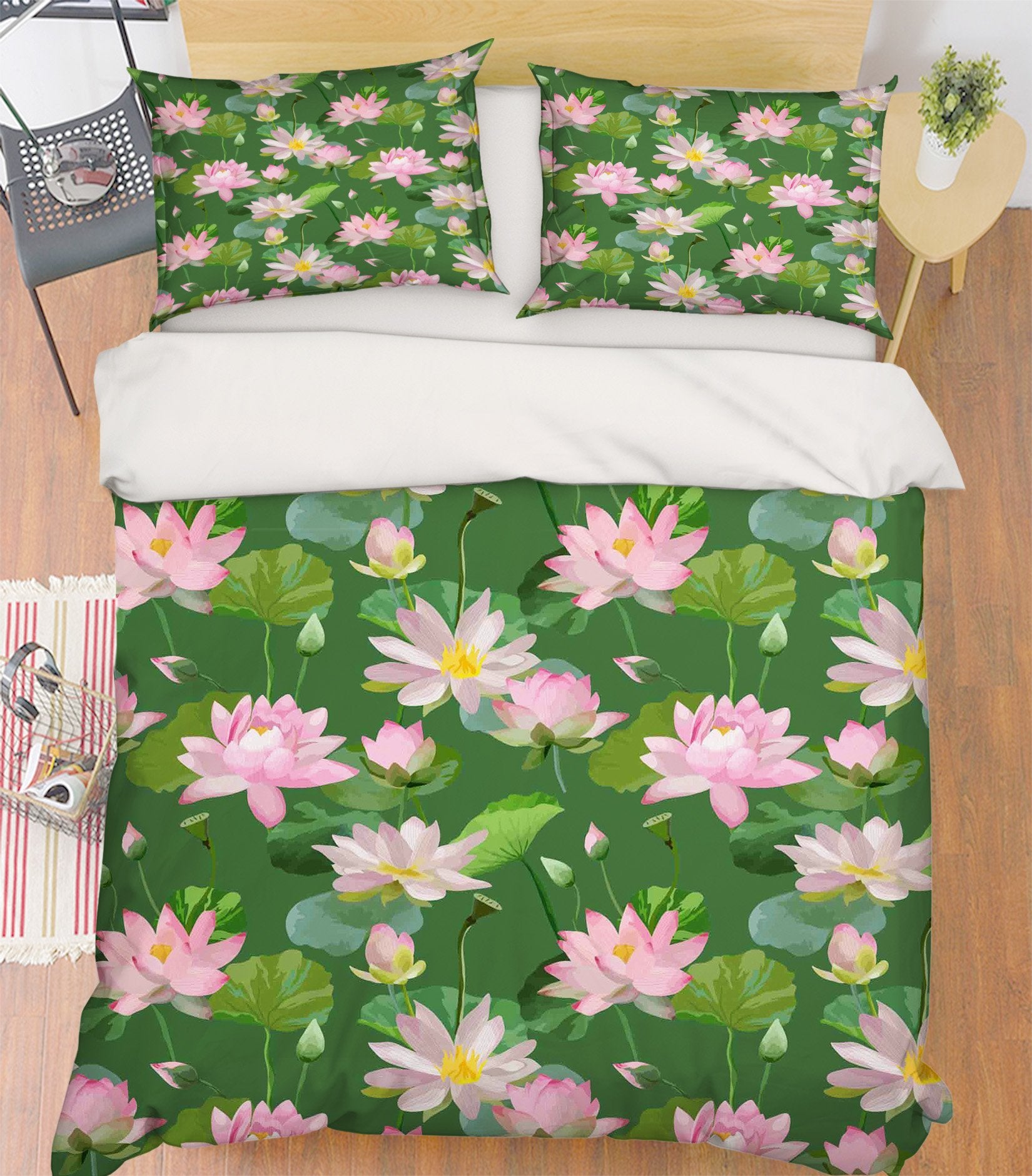 3D Lotus Flowers 249 Bed Pillowcases Quilt Wallpaper AJ Wallpaper 