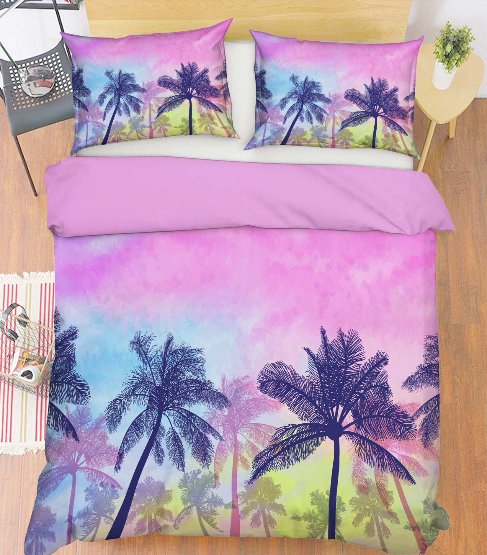 3D Coconut Tree 67169 Bed Pillowcases Quilt