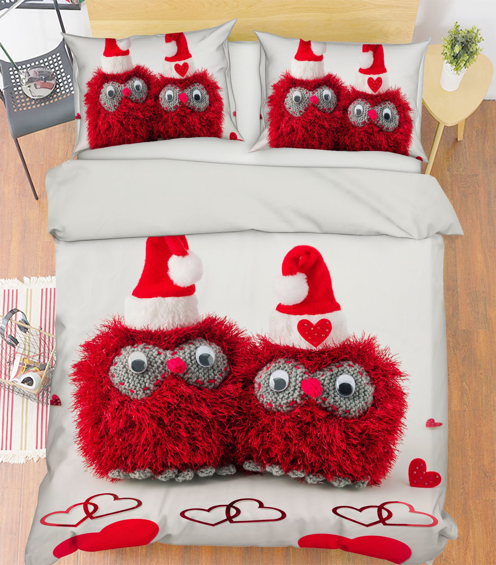 3D Christmas Owl 1029 Assaf Frank Bedding Bed Pillowcases Quilt