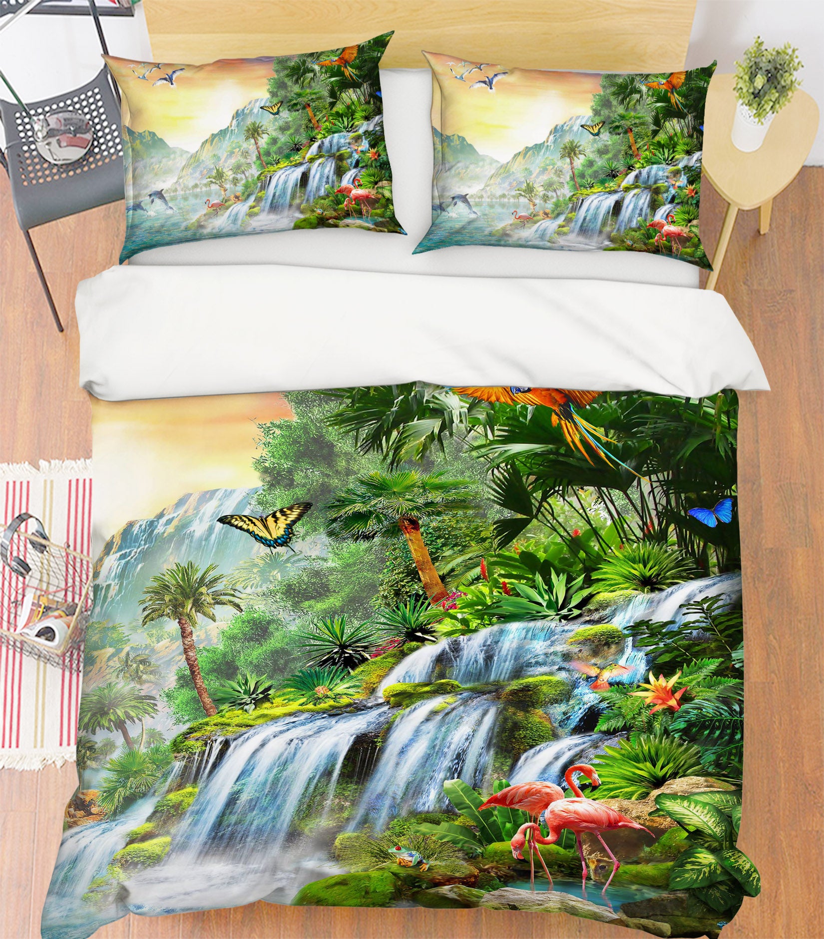 3D Forest Waterfall 2119 Adrian Chesterman Bedding Bed Pillowcases Quilt