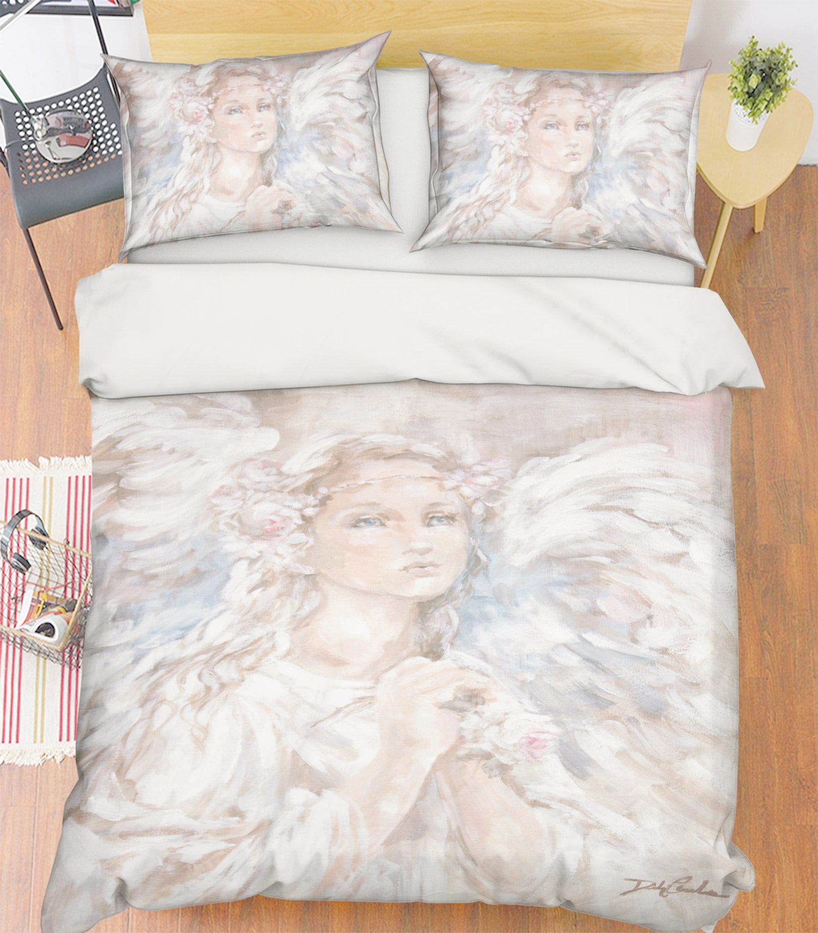 3D White Girl Angel 2100 Debi Coules Bedding Bed Pillowcases Quilt