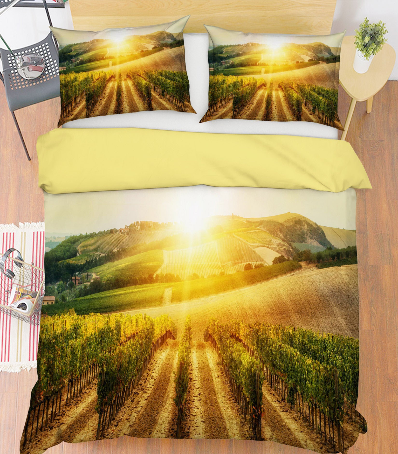 3D Tree Sunlight 67129 Bed Pillowcases Quilt