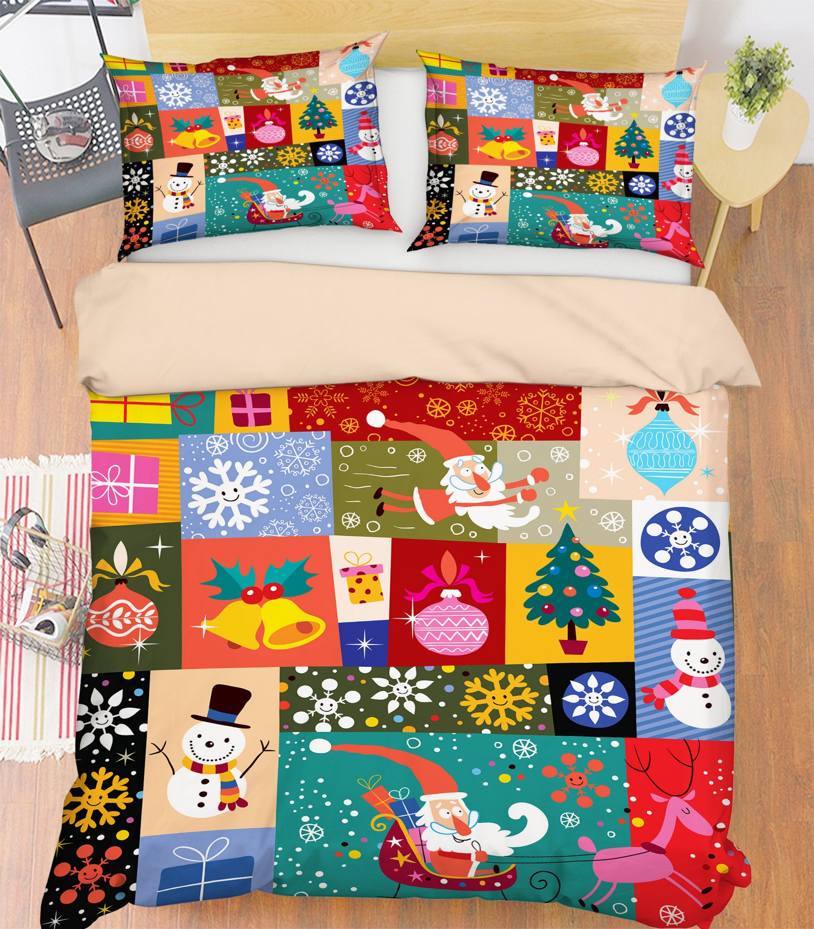 3D Tree Light 52109 Christmas Quilt Duvet Cover Xmas Bed Pillowcases