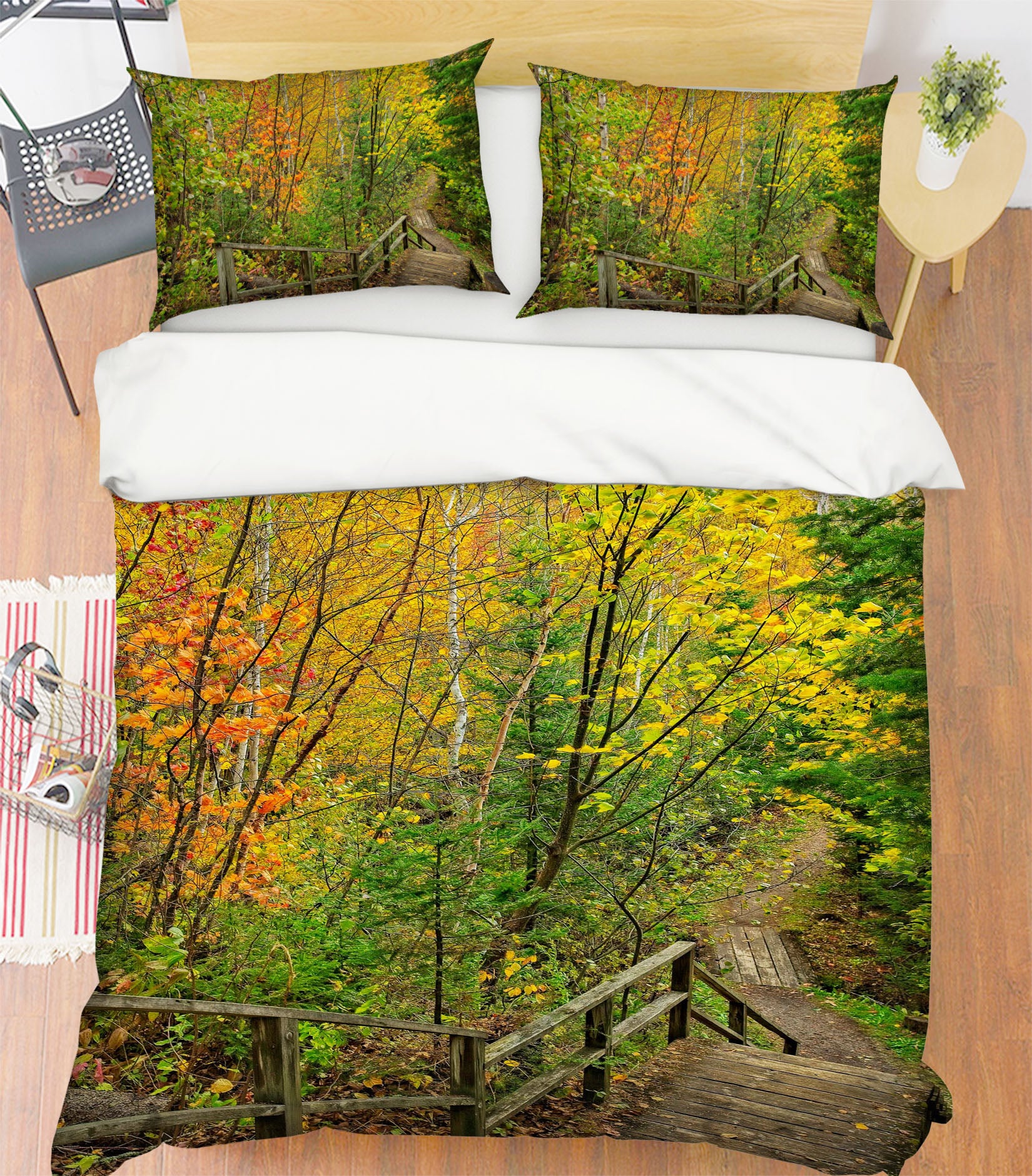 3D Forest Staircase 62177 Kathy Barefield Bedding Bed Pillowcases Quilt