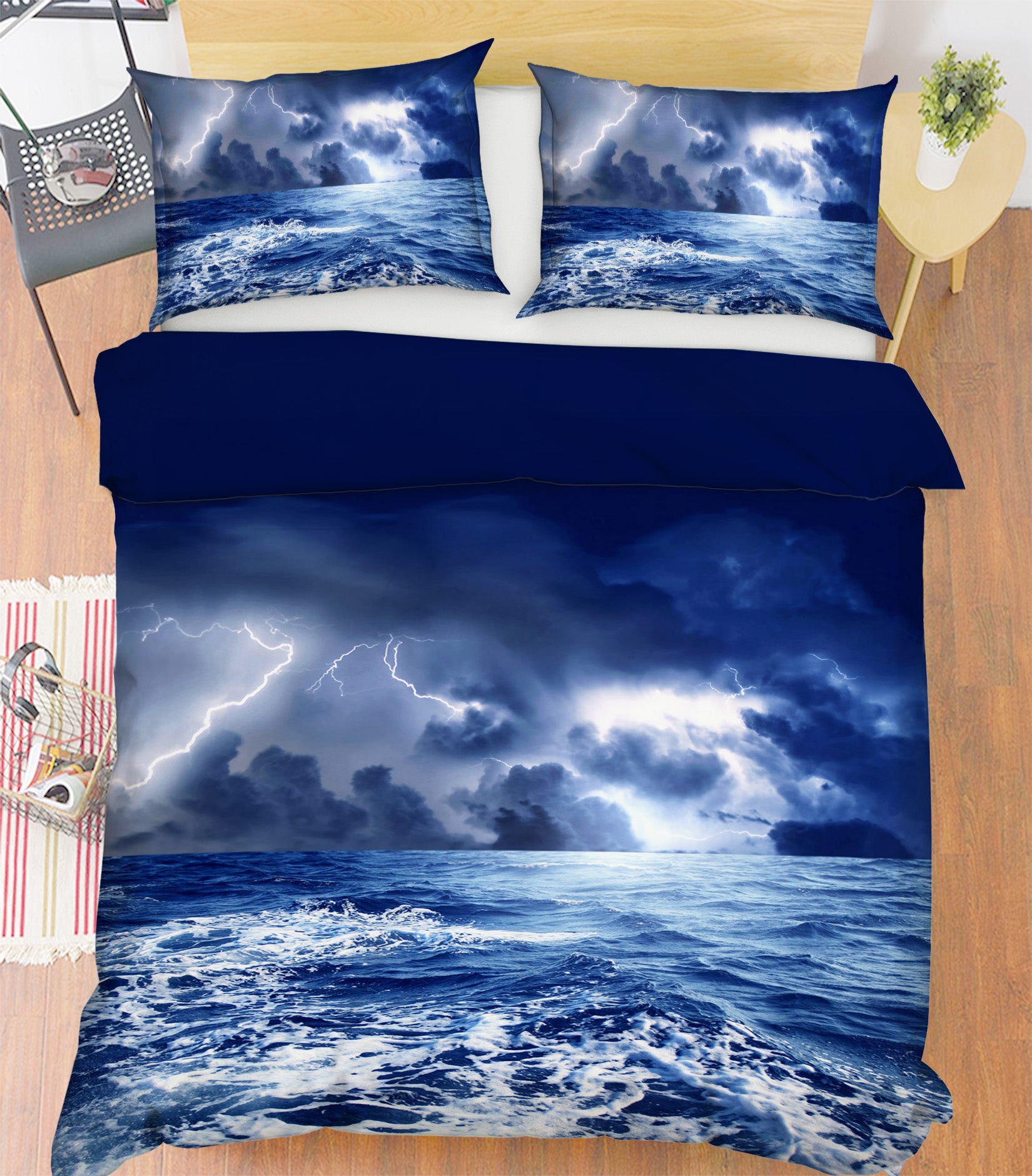 3D Lightning Sea 057 Bed Pillowcases Quilt